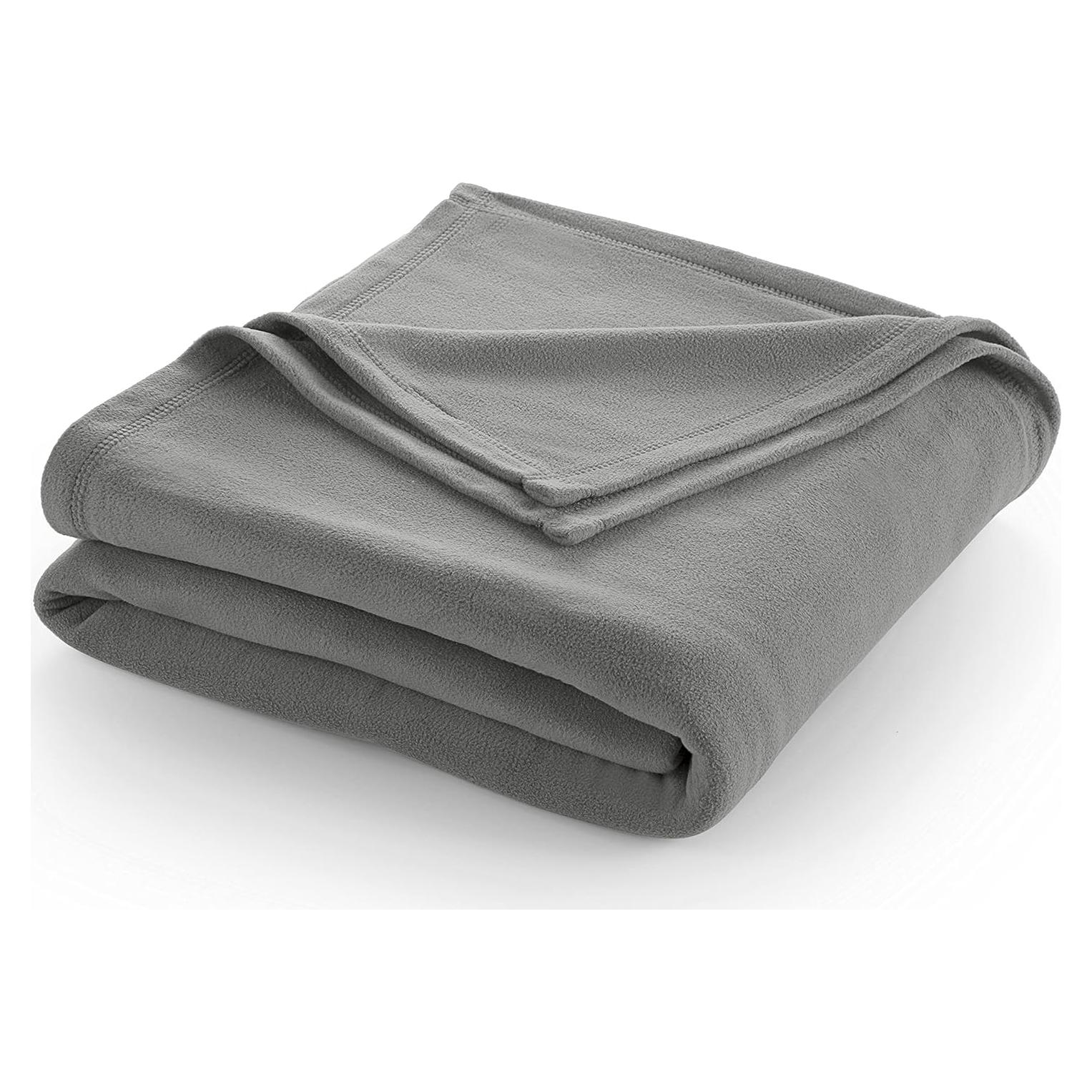 Manta de forro polar King Martex gris, suave y lavable