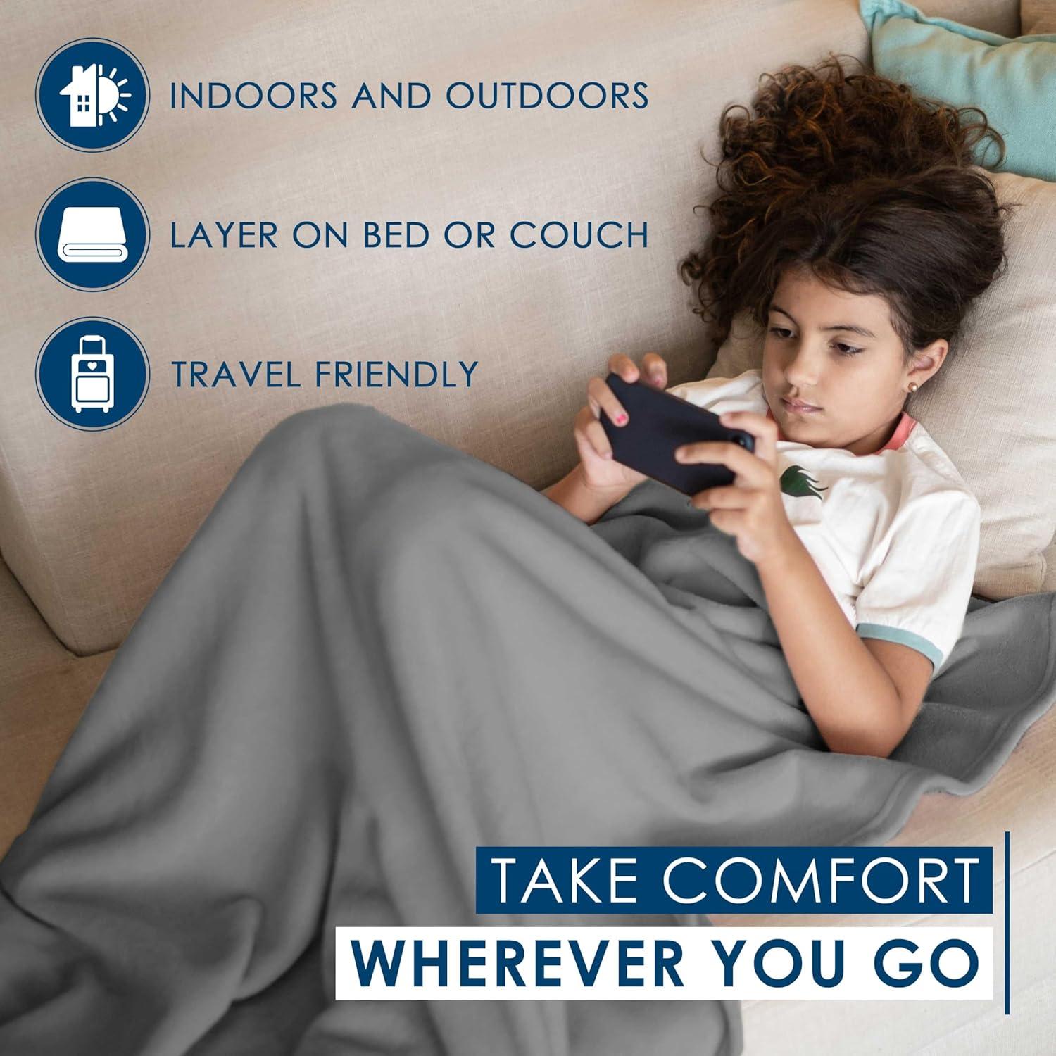 Manta de forro polar King Martex gris, suave y lavable