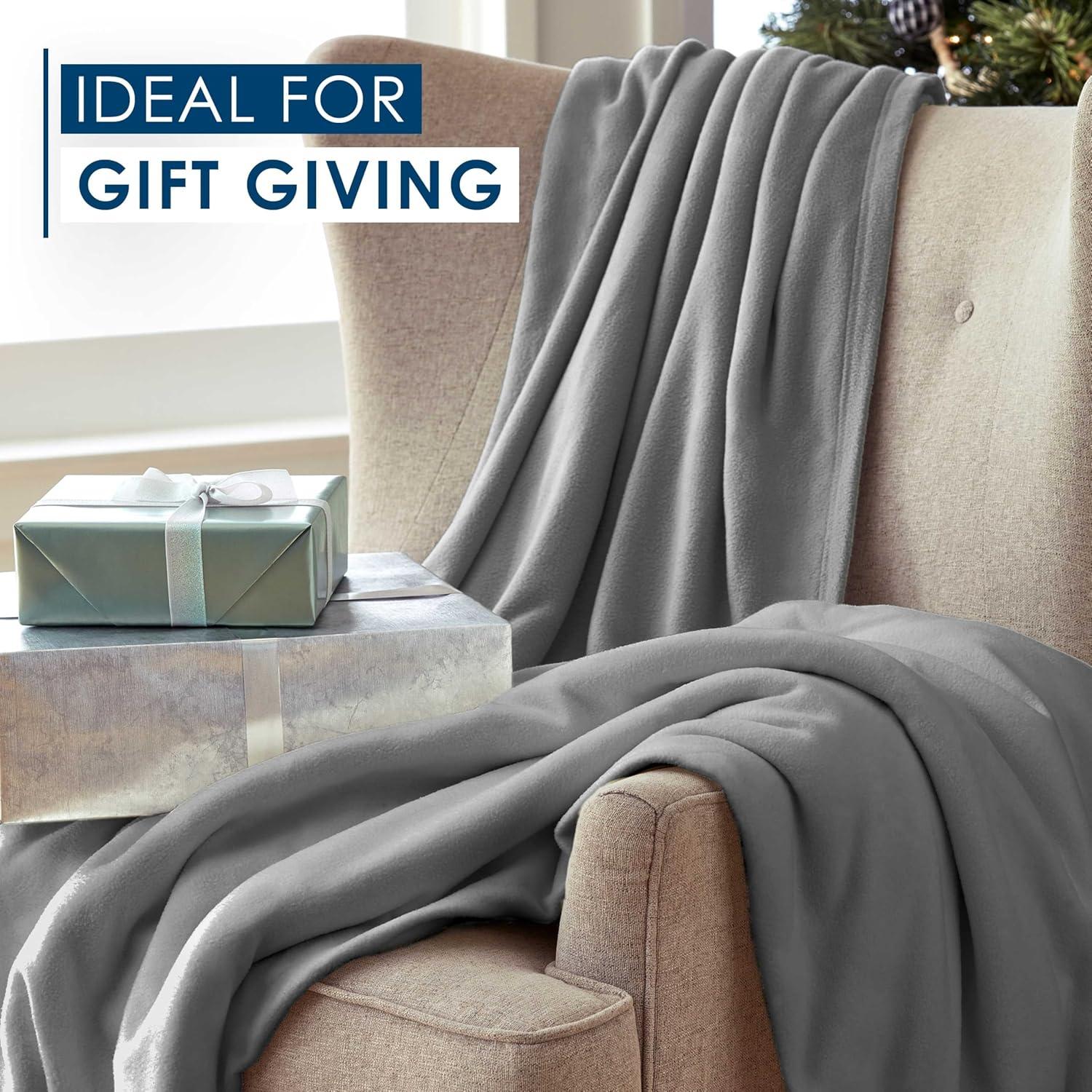 Manta de forro polar King Martex gris, suave y lavable