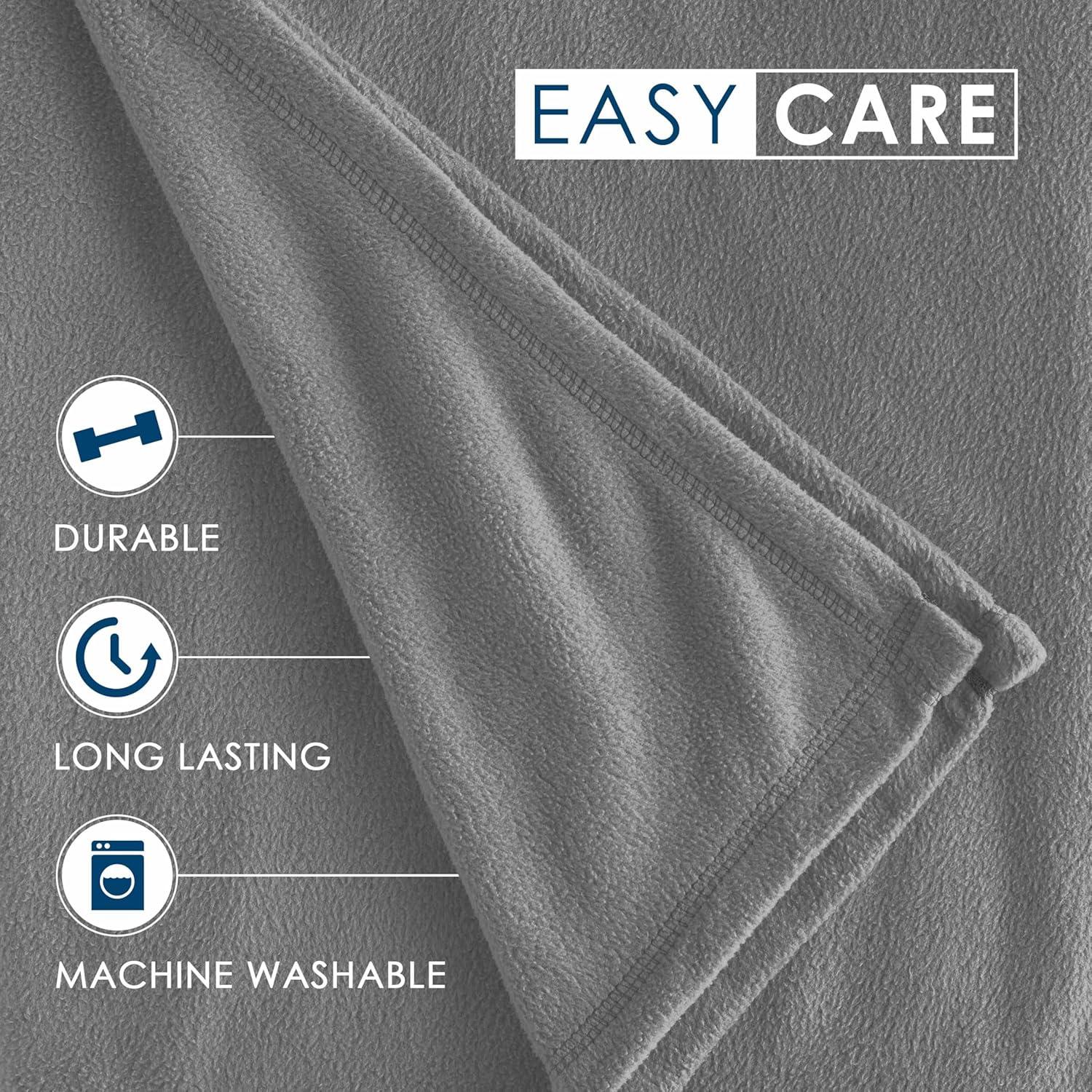 Manta de forro polar King Martex gris, suave y lavable