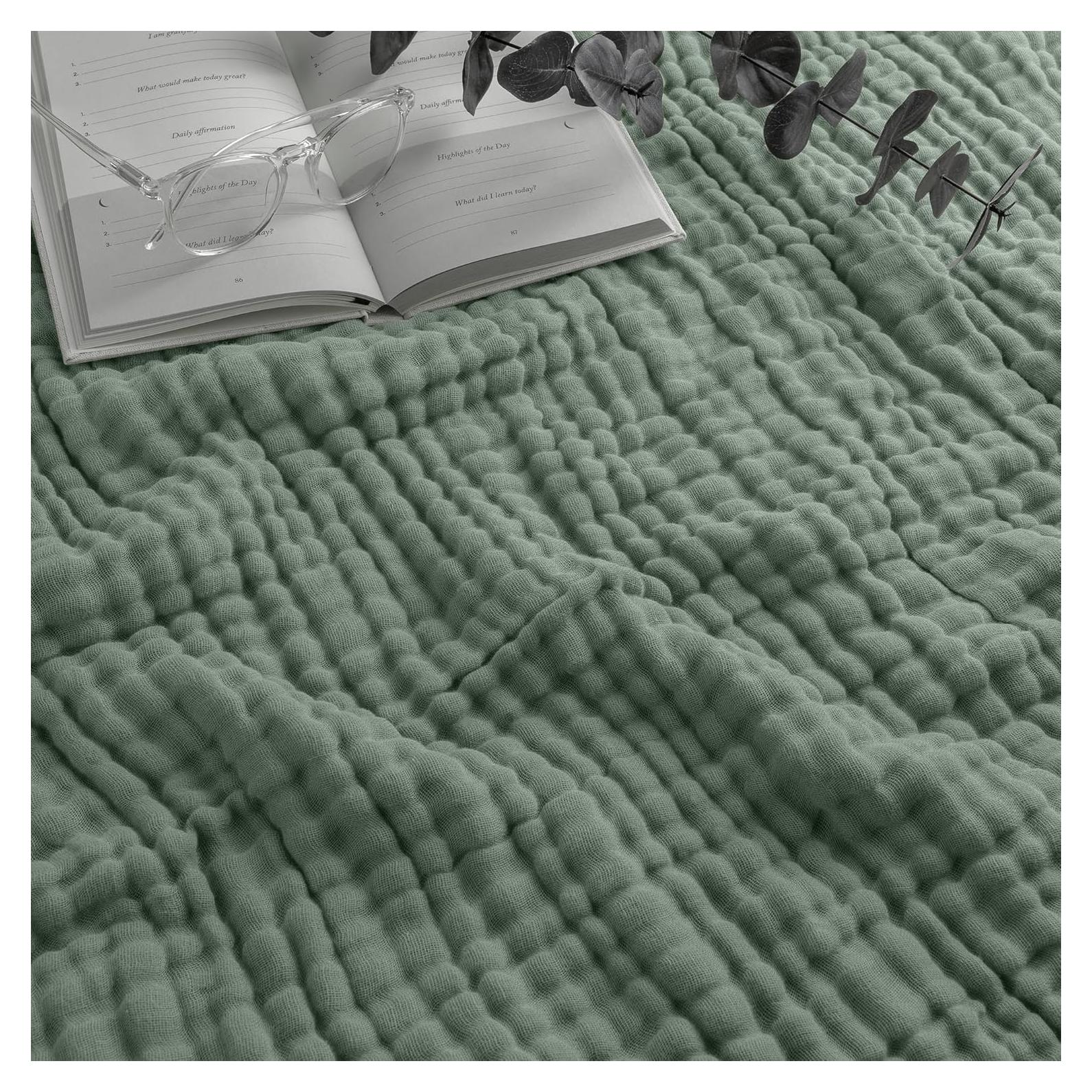 Manta de Muselina Comfy Cubs Doble 90x66 cm Helecho Suave