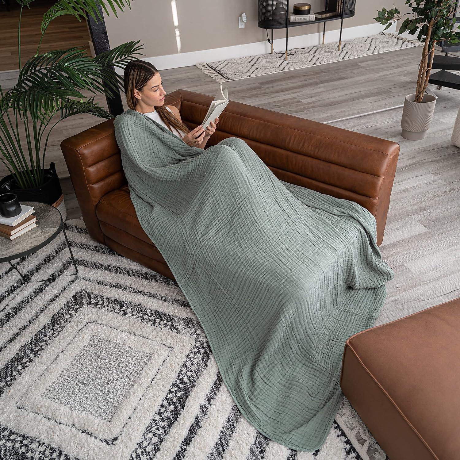 Manta de Muselina Comfy Cubs Doble 90x66 cm Helecho Suave