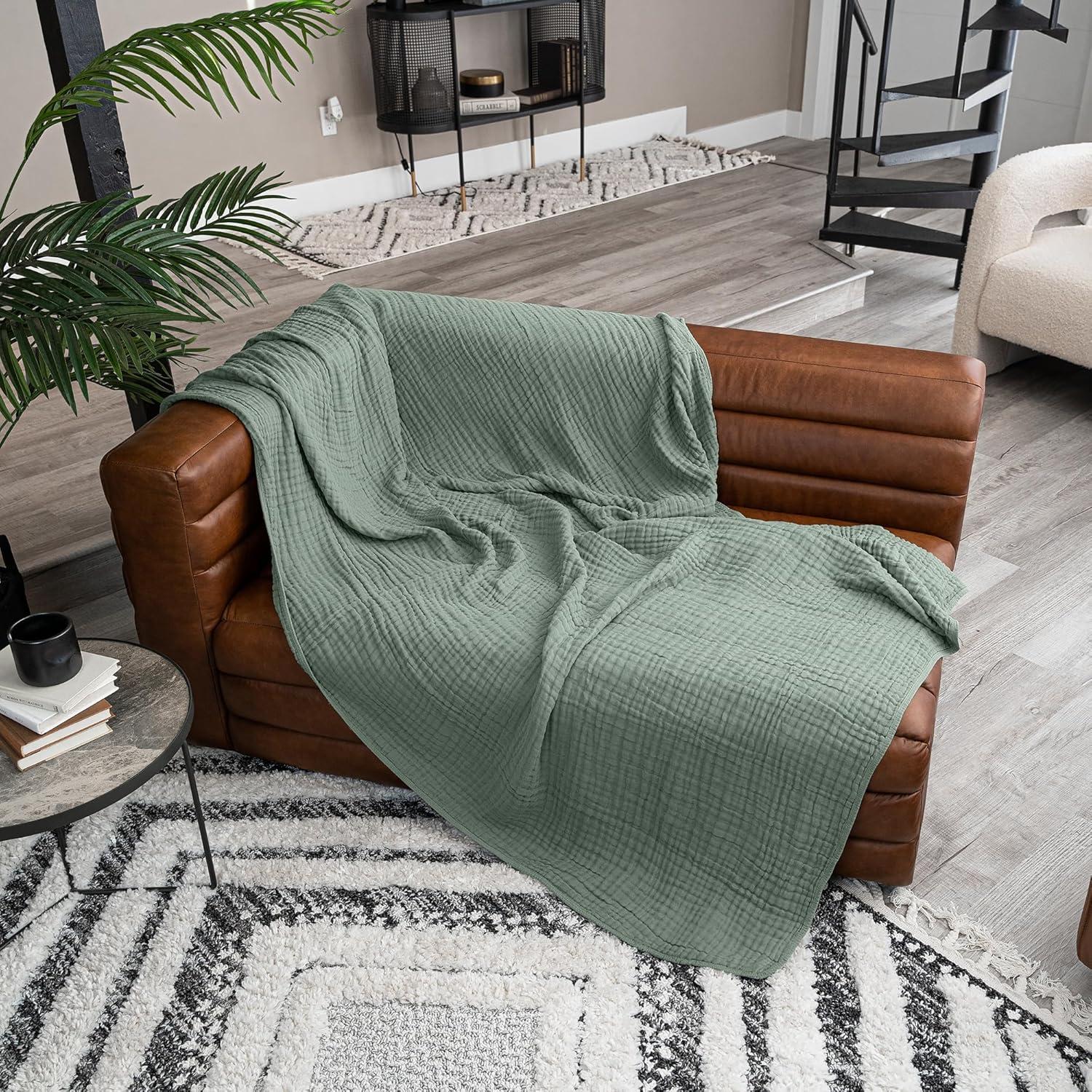 Manta de Muselina Comfy Cubs Doble 90x66 cm Helecho Suave