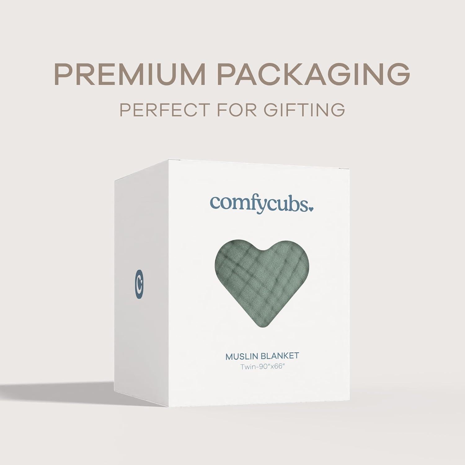 Manta de Muselina Comfy Cubs Doble 90x66 cm Helecho Suave