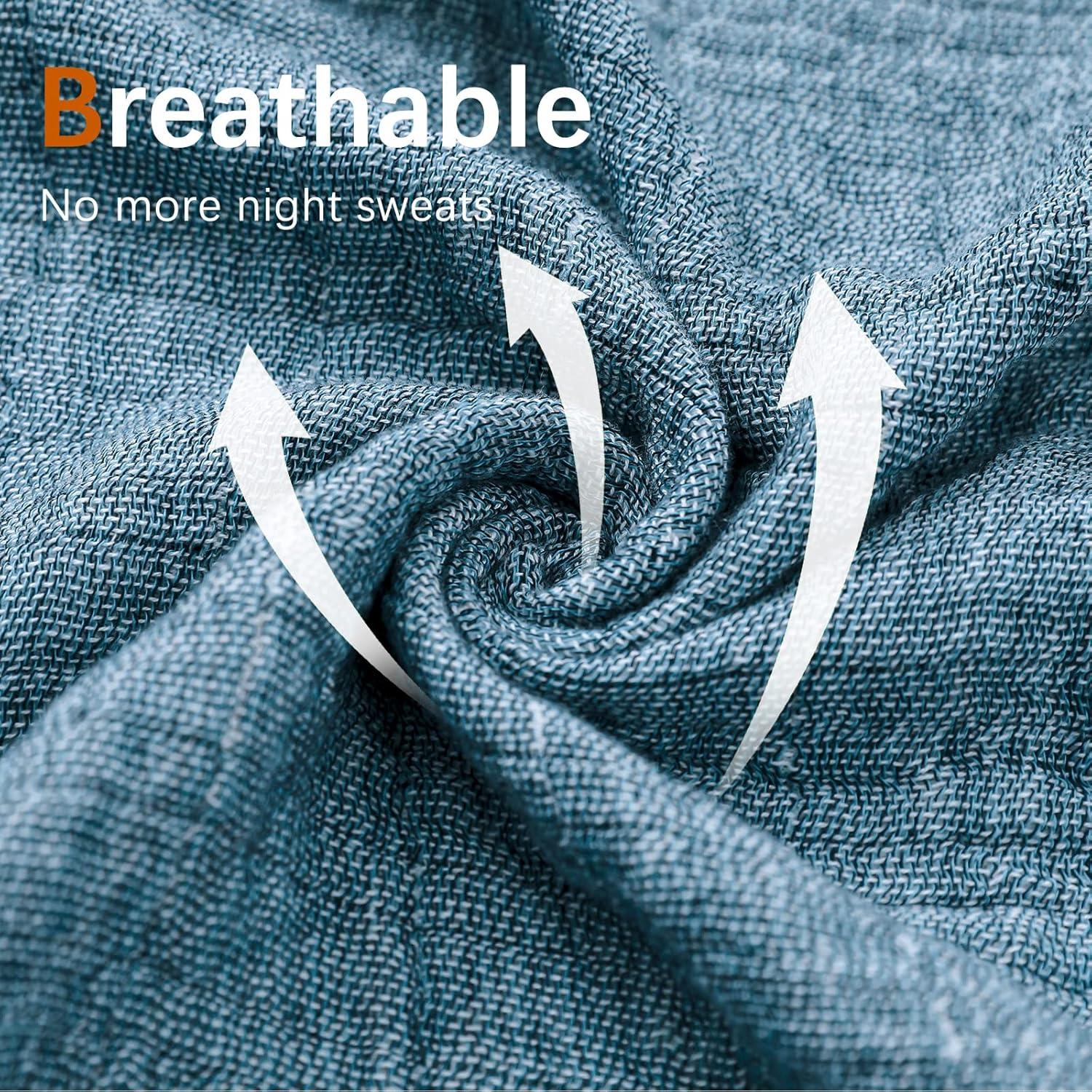 Manta de Muselina de Algodón SE SOFTEXLY 127x152 cm Azul Vintage