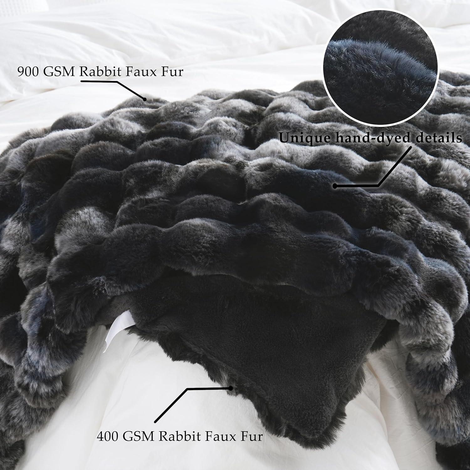 Manta de Piel Sintética BENVWE 127x152 cm Gris Tie-dye