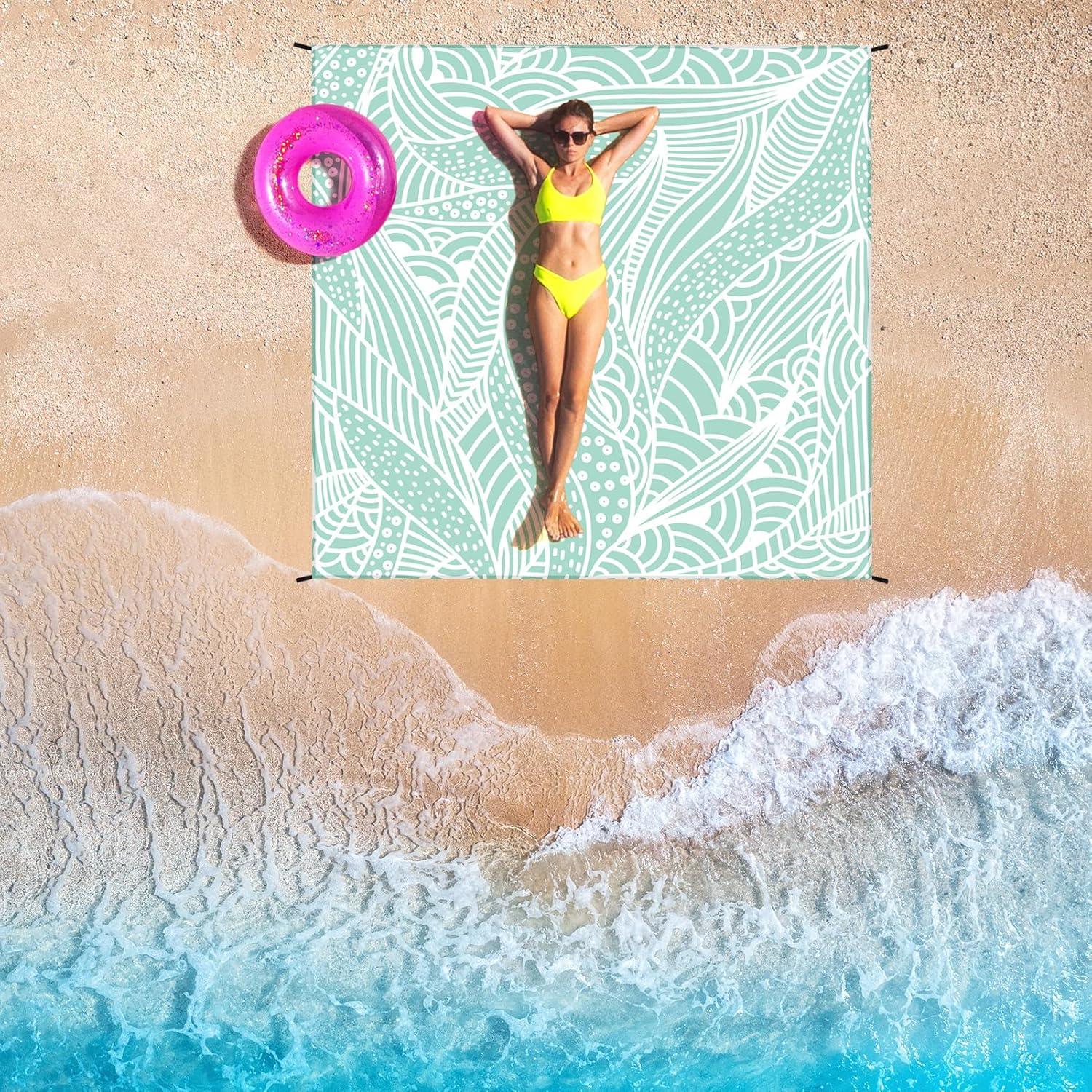 Manta de Playa HIHOHO LBL-Ripple 200x210 cm Impermeable