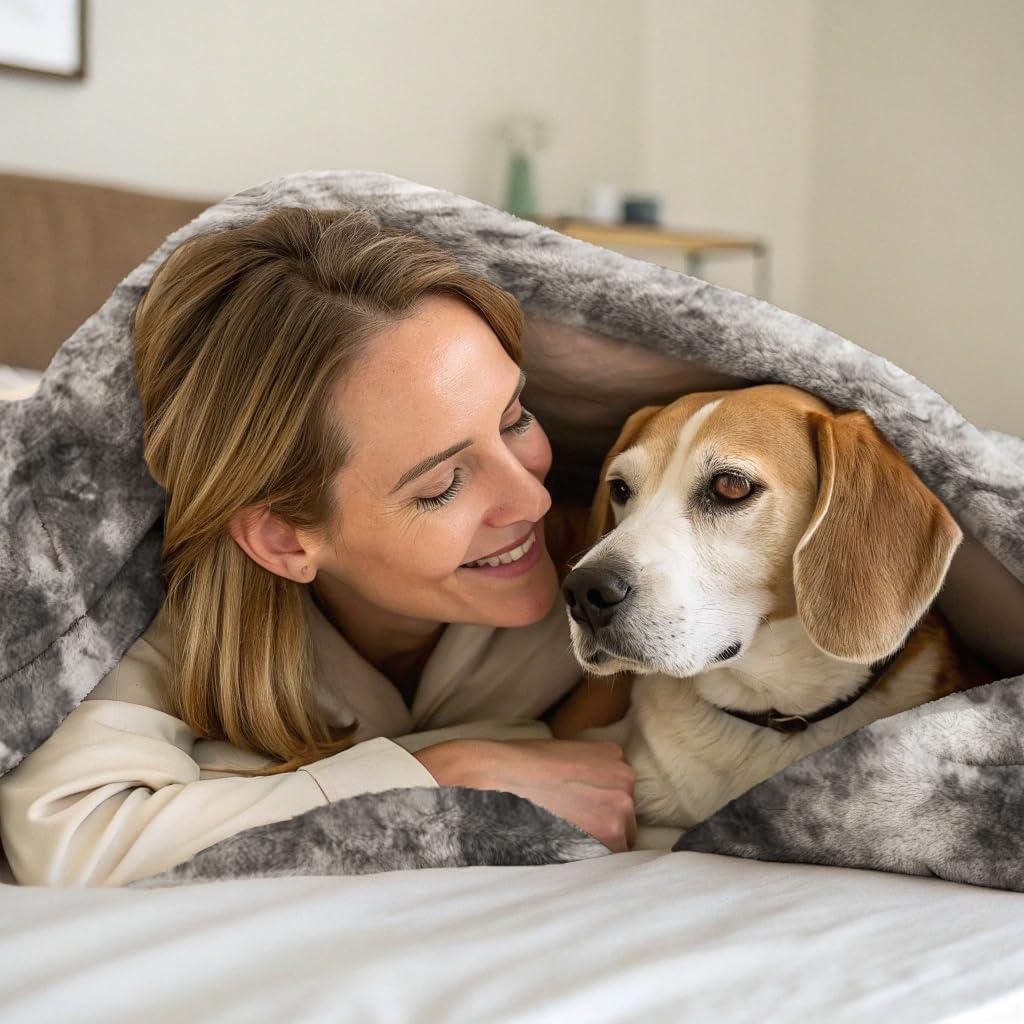 Manta de Piel Sintética Krifey 152x203 cm Gris Marmoleado