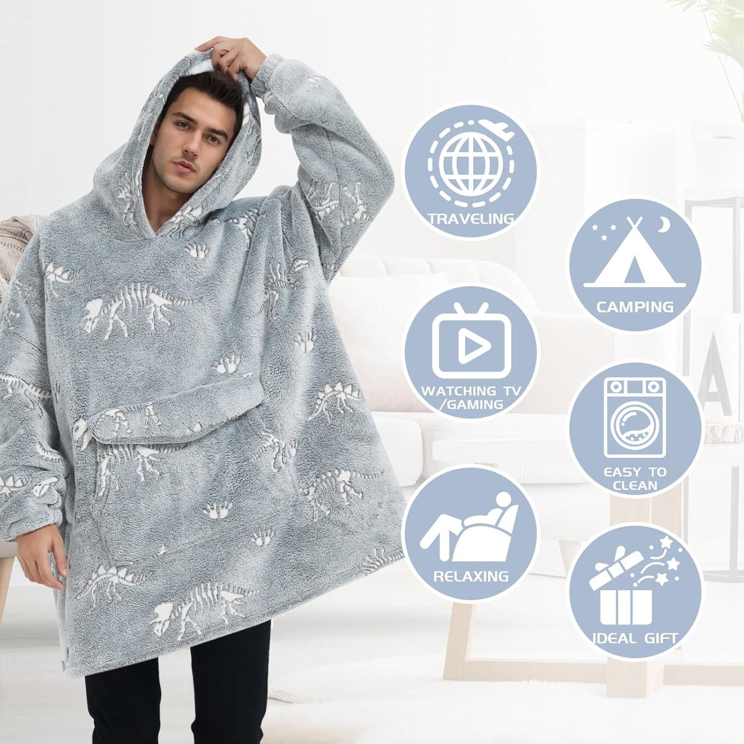 Sudadera con Manta Mewkou Adulto Fósil Dinosaurio 280GSM