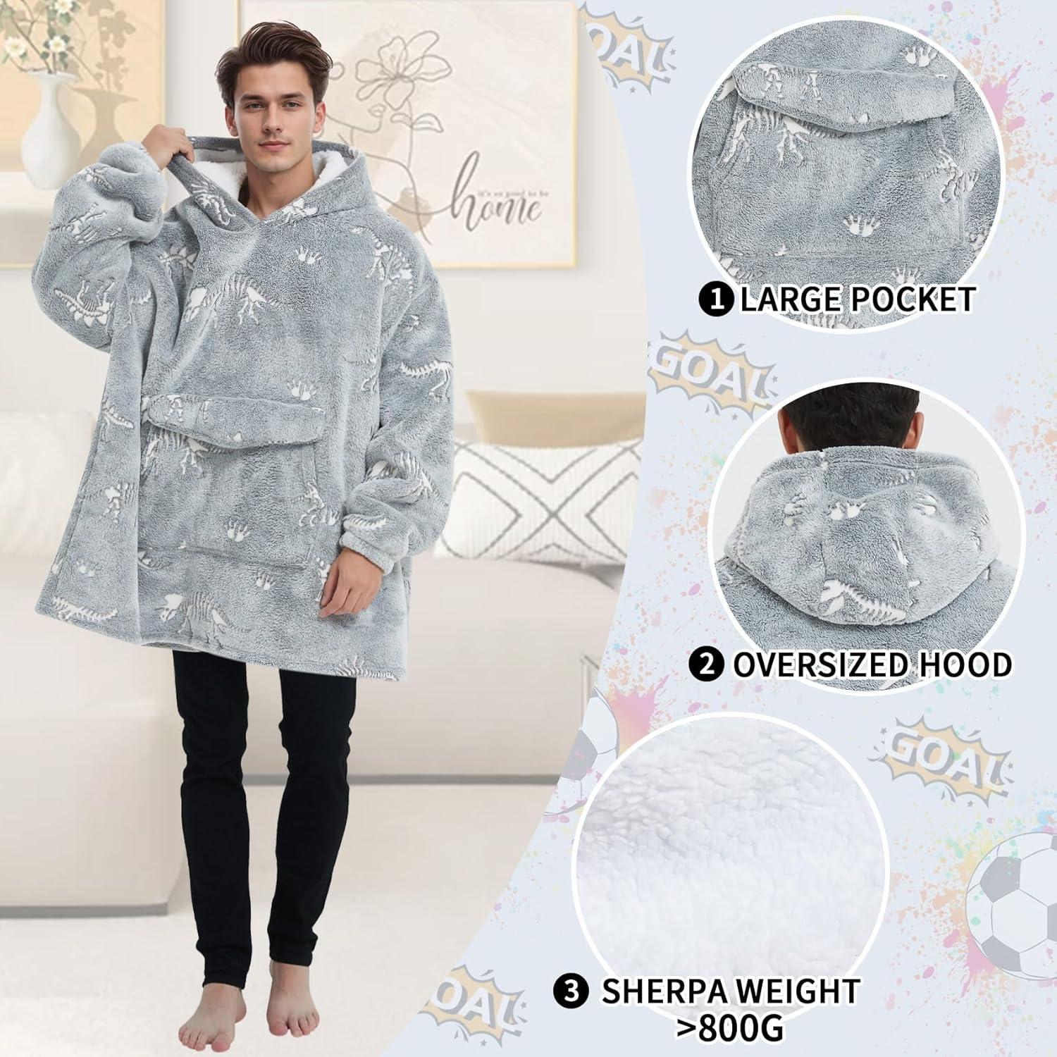 Sudadera con Manta Mewkou Adulto Fósil Dinosaurio 280GSM