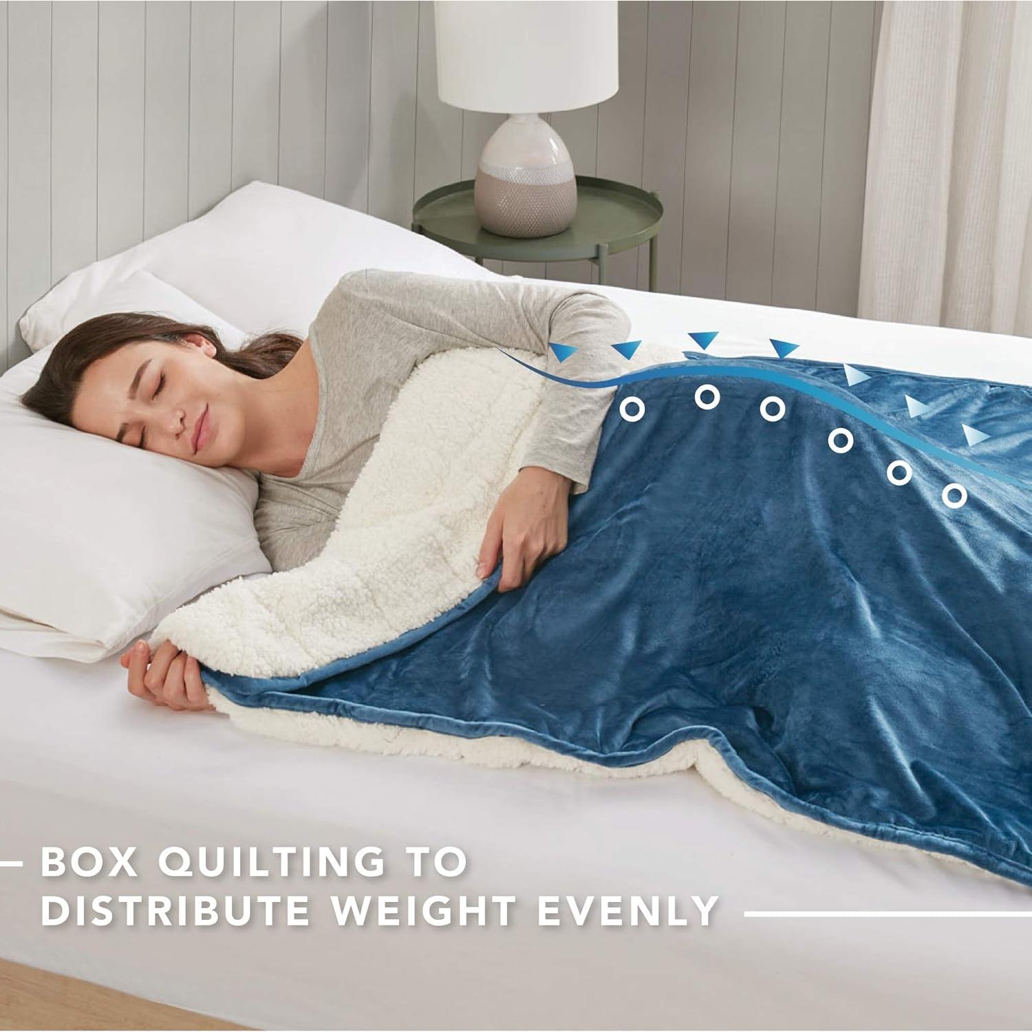 Manta con peso reversible Comfort Spaces 60x80cm Marino