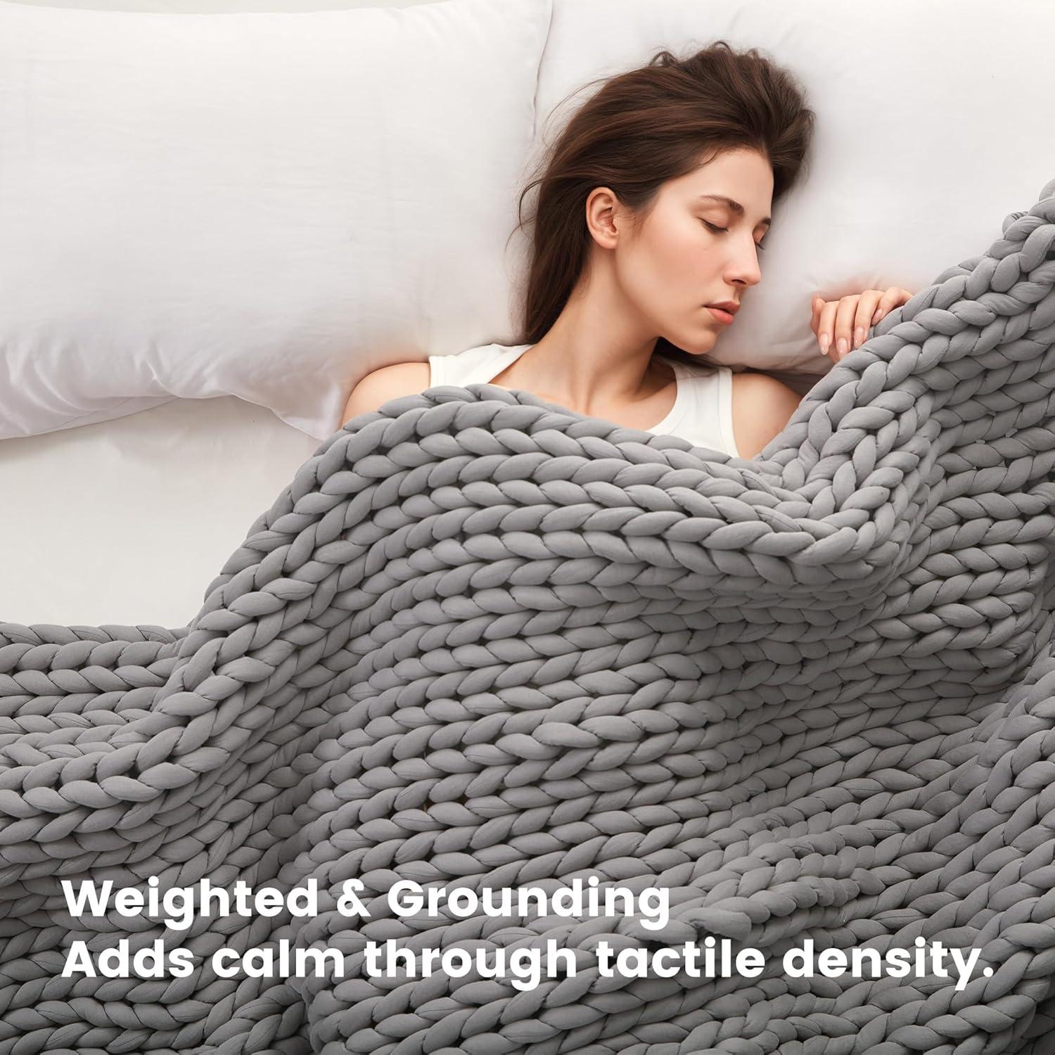 Manta Pesada SLEEP ZONE Algodón 101.6x127 cm Gris 2.88 kg