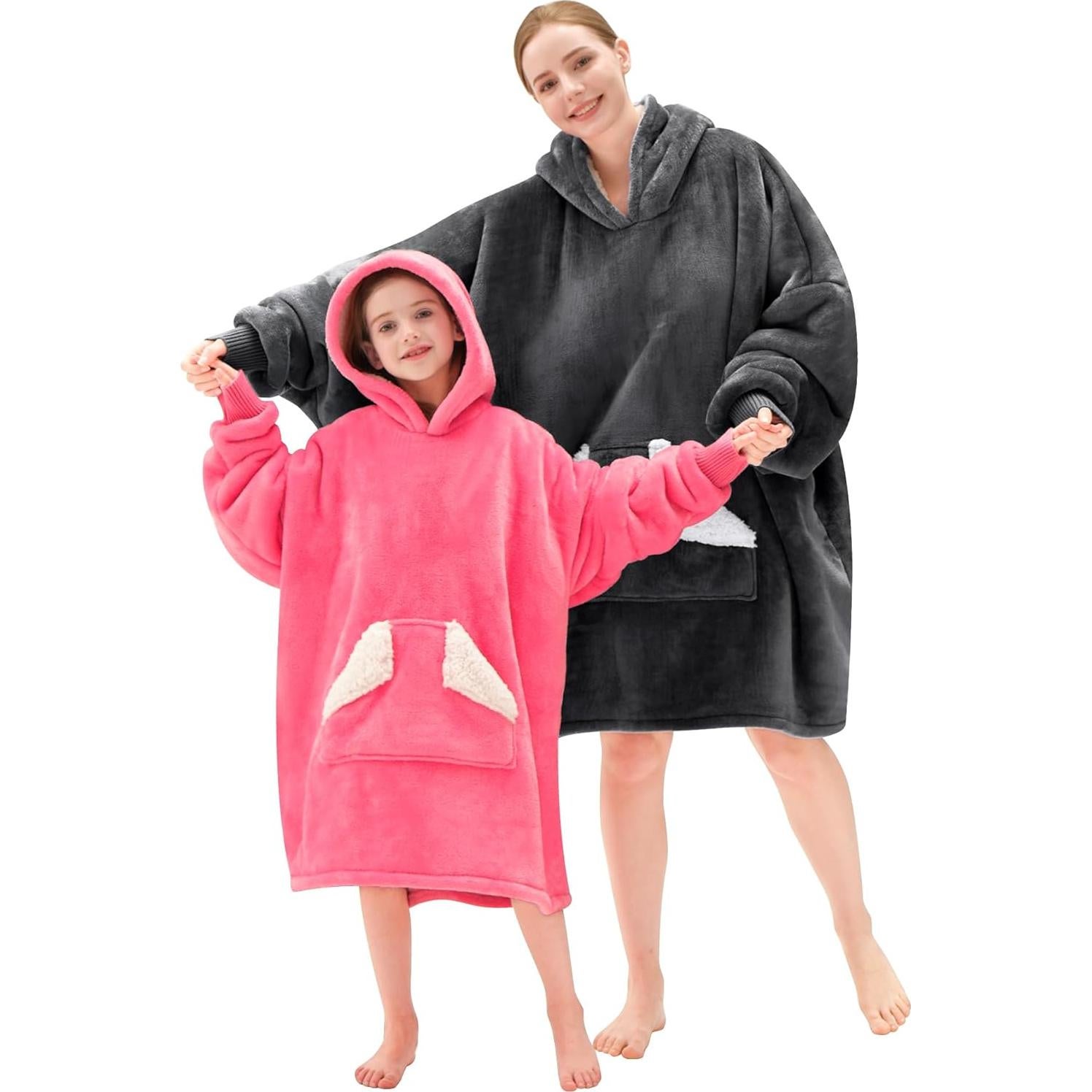 Sudadera Manta Touchat Sherpa y Fleece para Adultos - Gris