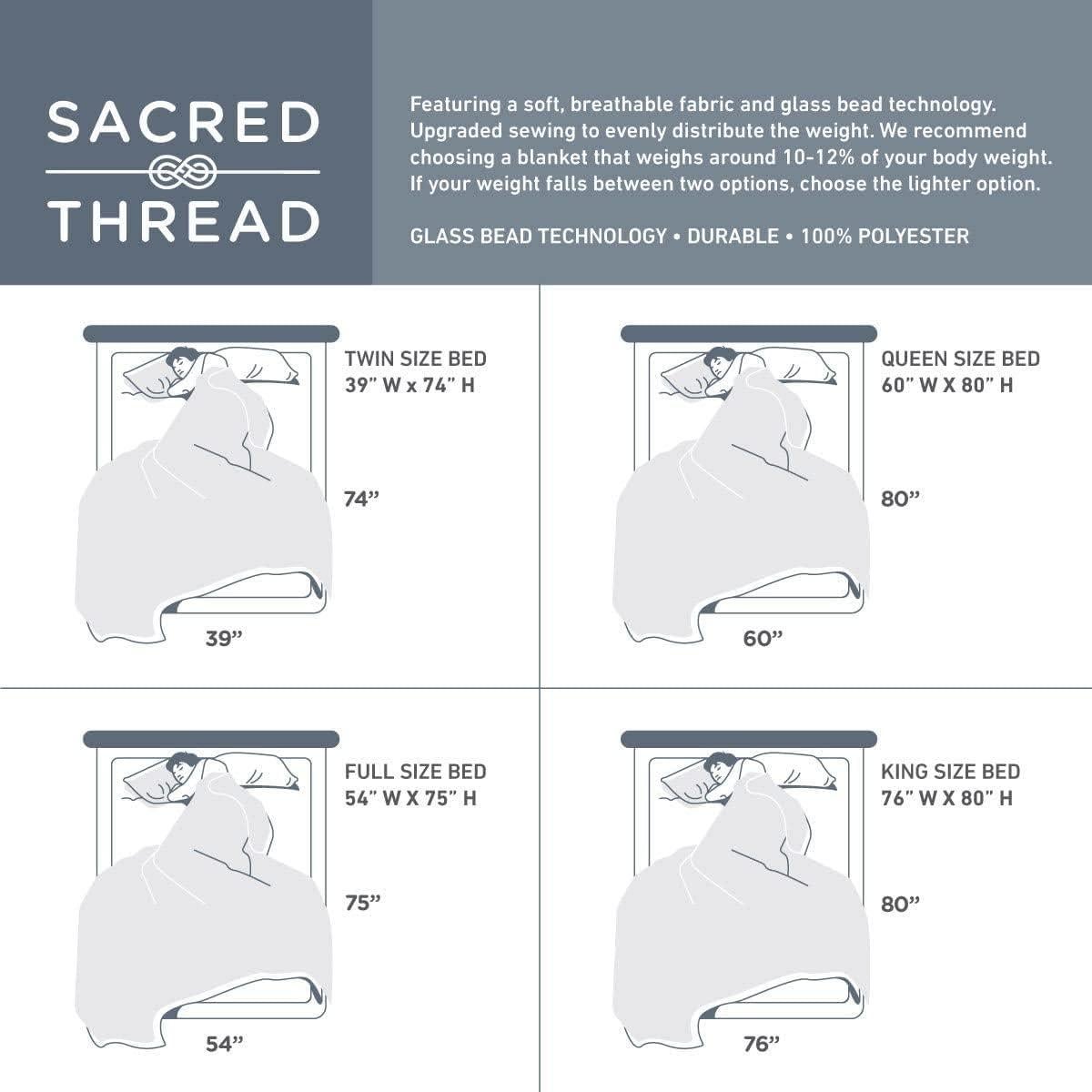 Manta con peso refrescante Sacred Thread 203x152 cm para insomnio