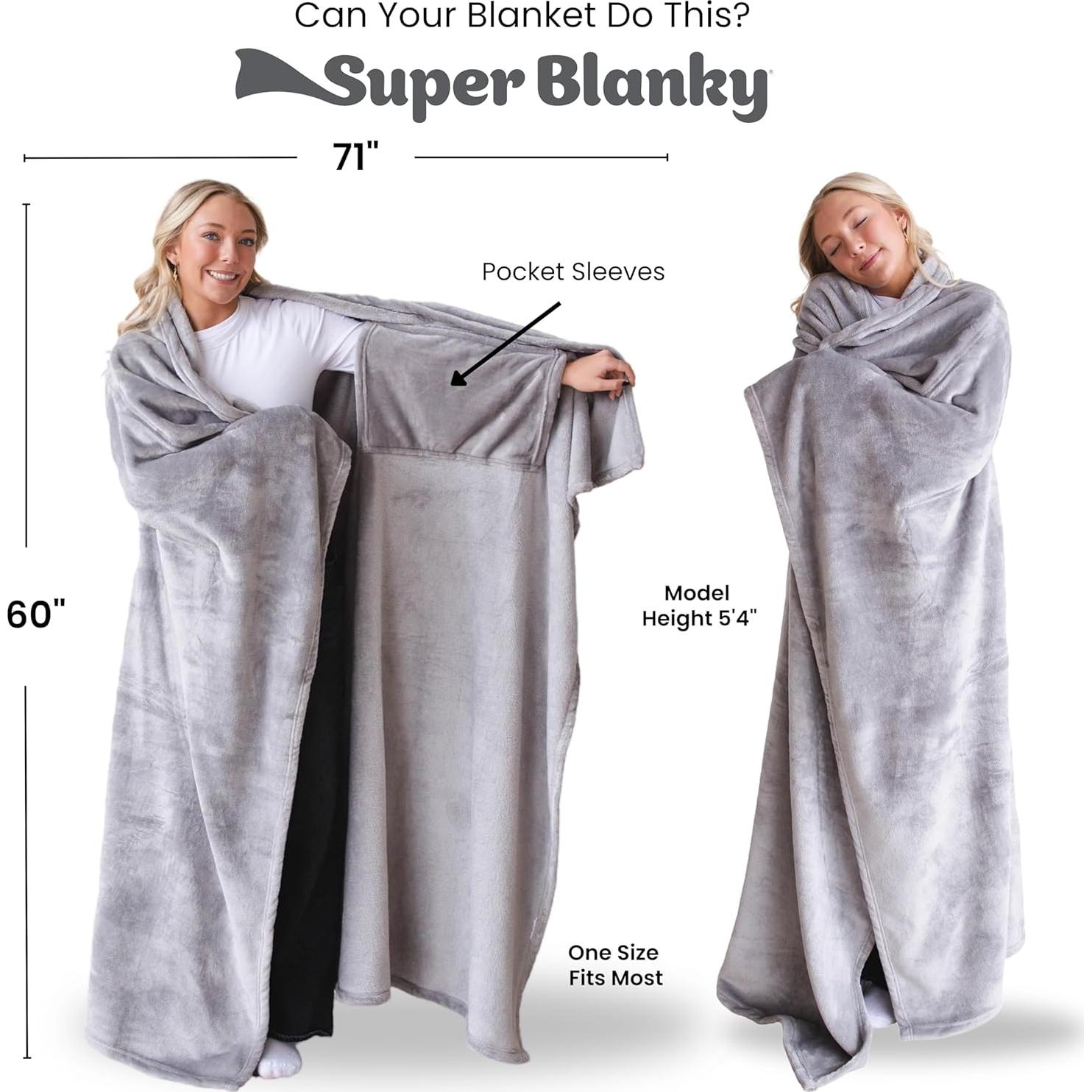 Manta Usable Super Manta Gris Plateado 180x152 cm Unisex