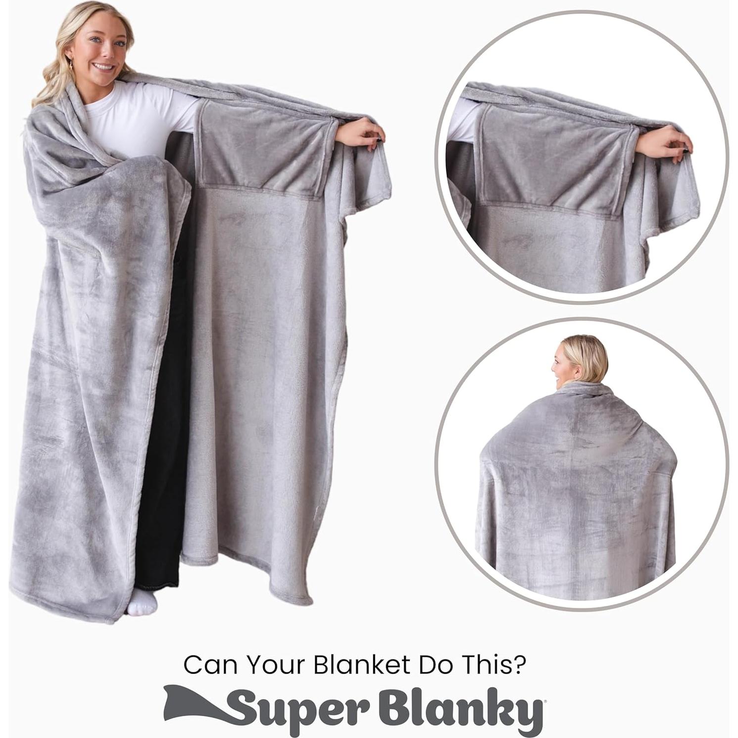 Manta Usable Super Manta Gris Plateado 180x152 cm Unisex