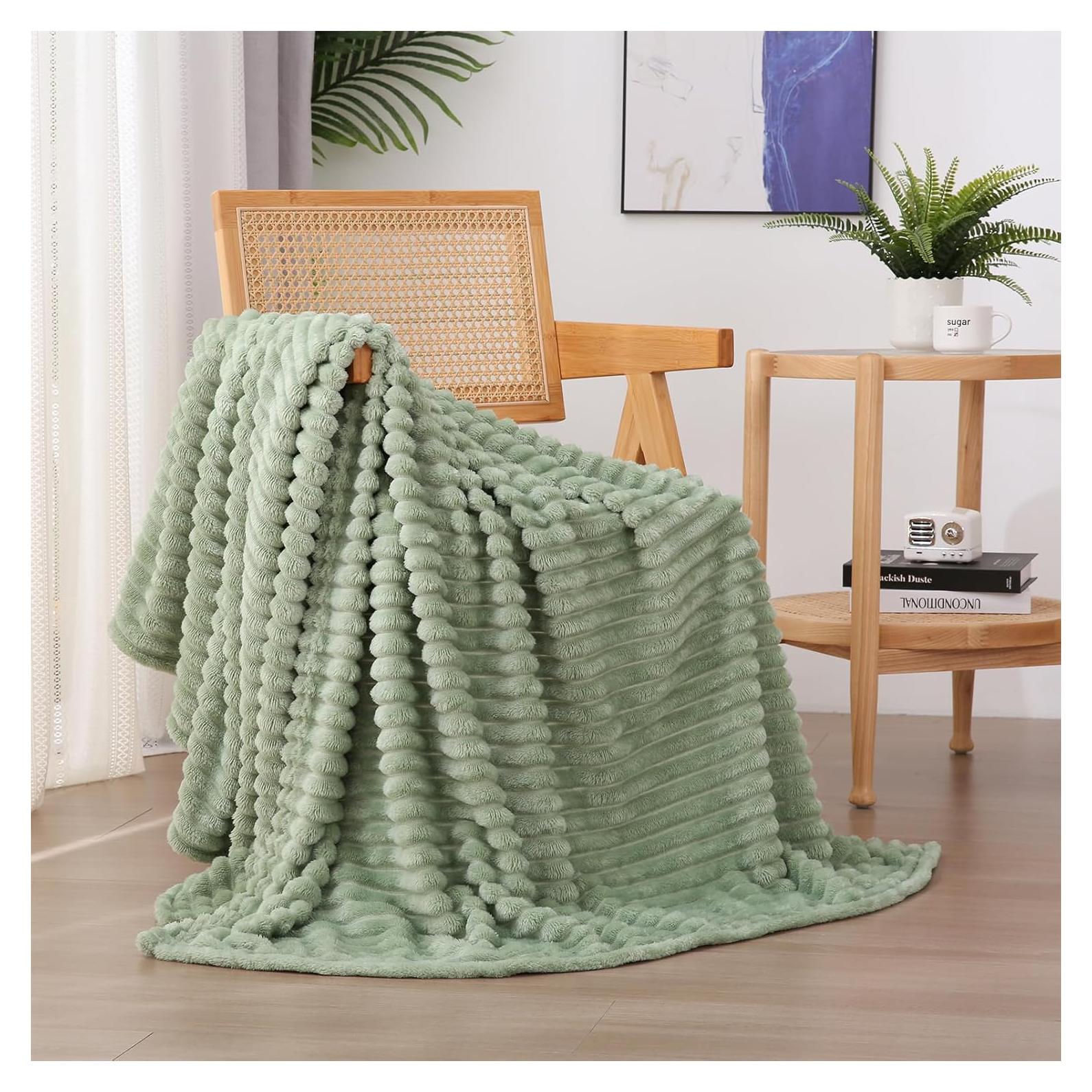 Manta de Forro de Franela Linecooo Verde Salvia 152x203 cm