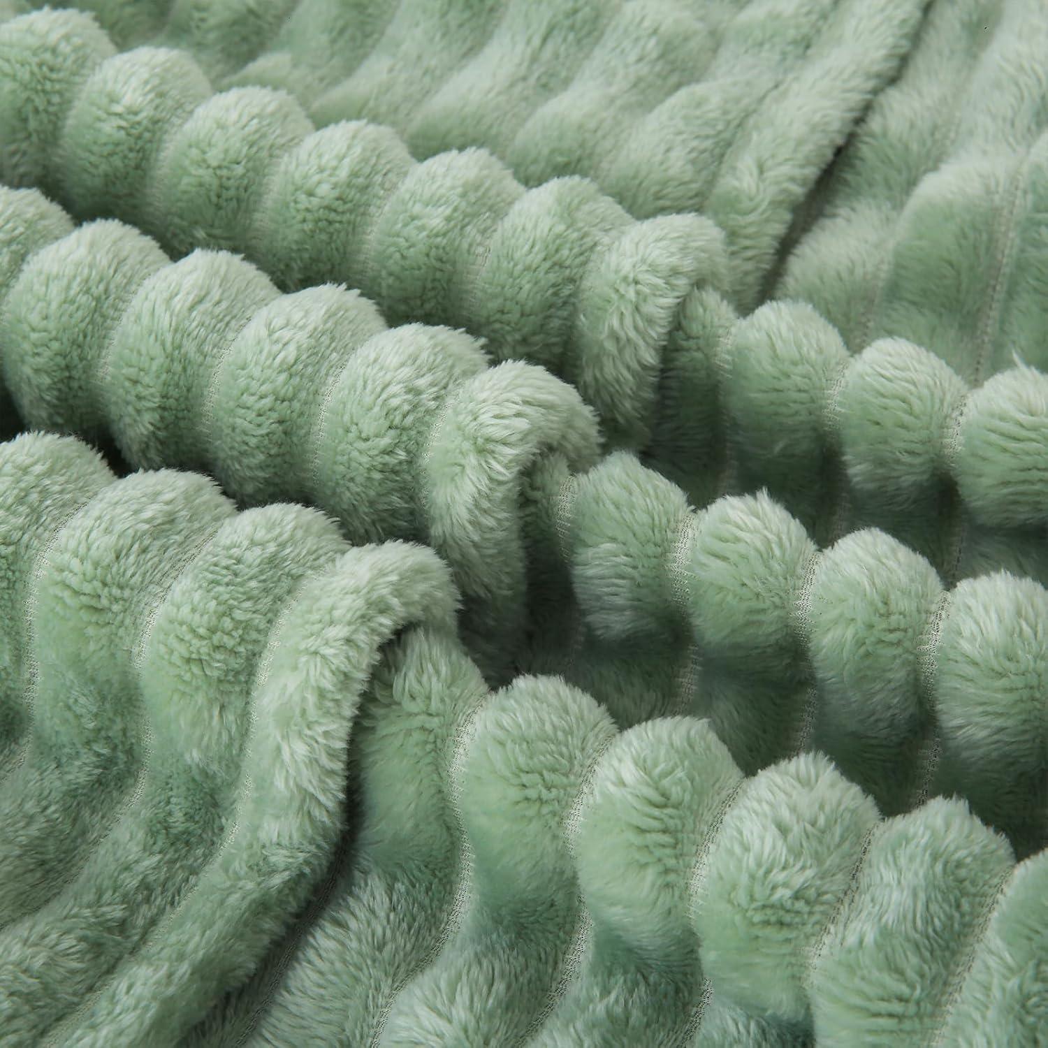 Manta de Forro de Franela Linecooo Verde Salvia 152x203 cm