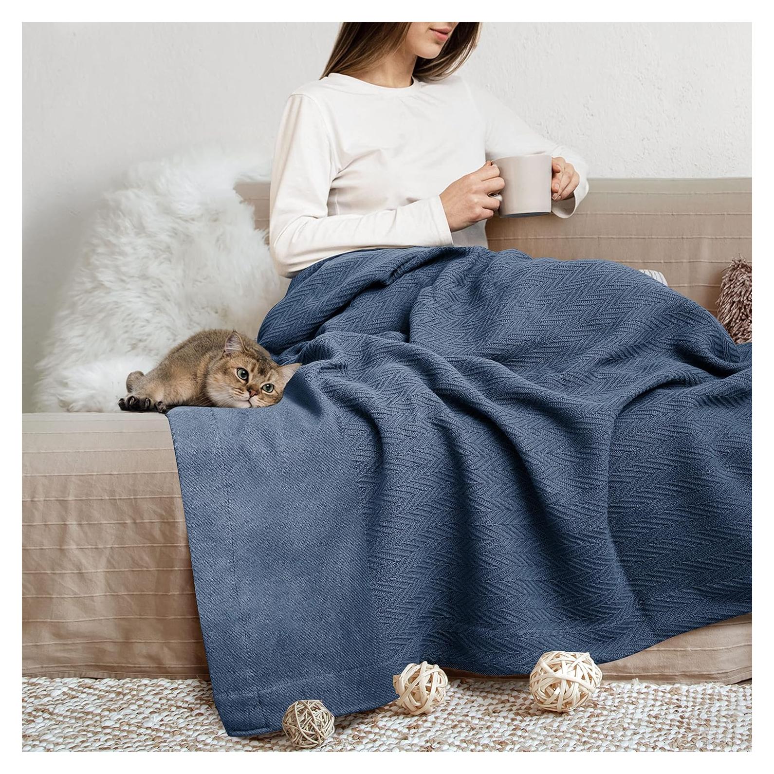 Manta de Algodón Orgánico GOTS Thread Spread Doble/Reina 350 GSM