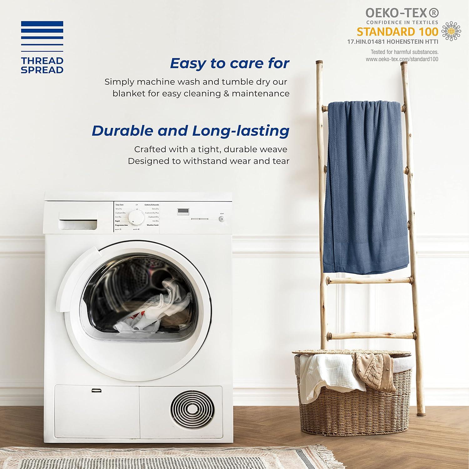 Manta de Algodón Orgánico GOTS Thread Spread Doble/Reina 350 GSM