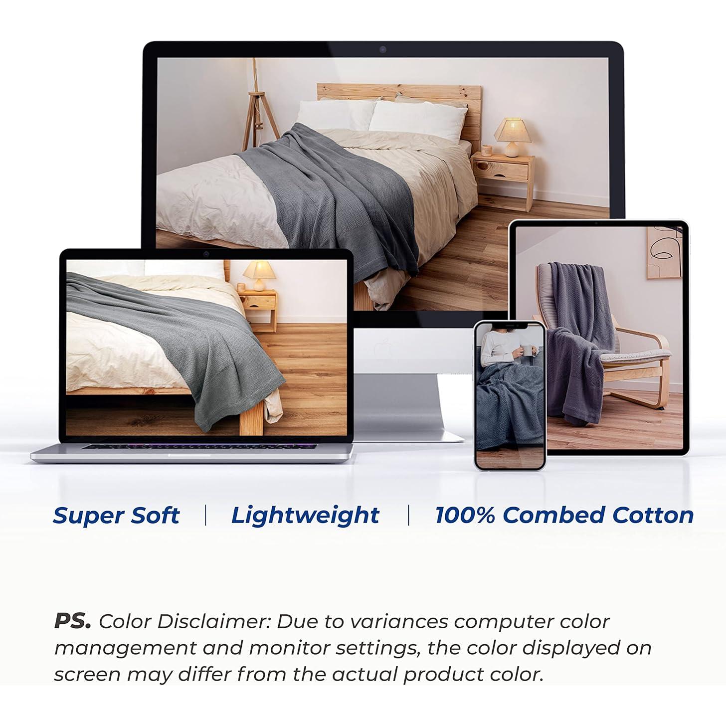 Manta de Algodón Orgánico GOTS Thread Spread Doble/Reina 350 GSM