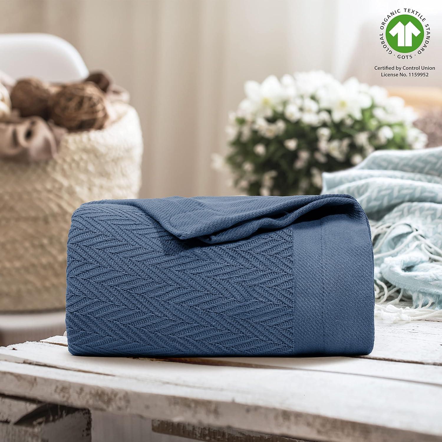 Manta de Algodón Orgánico GOTS Thread Spread Doble/Reina 350 GSM