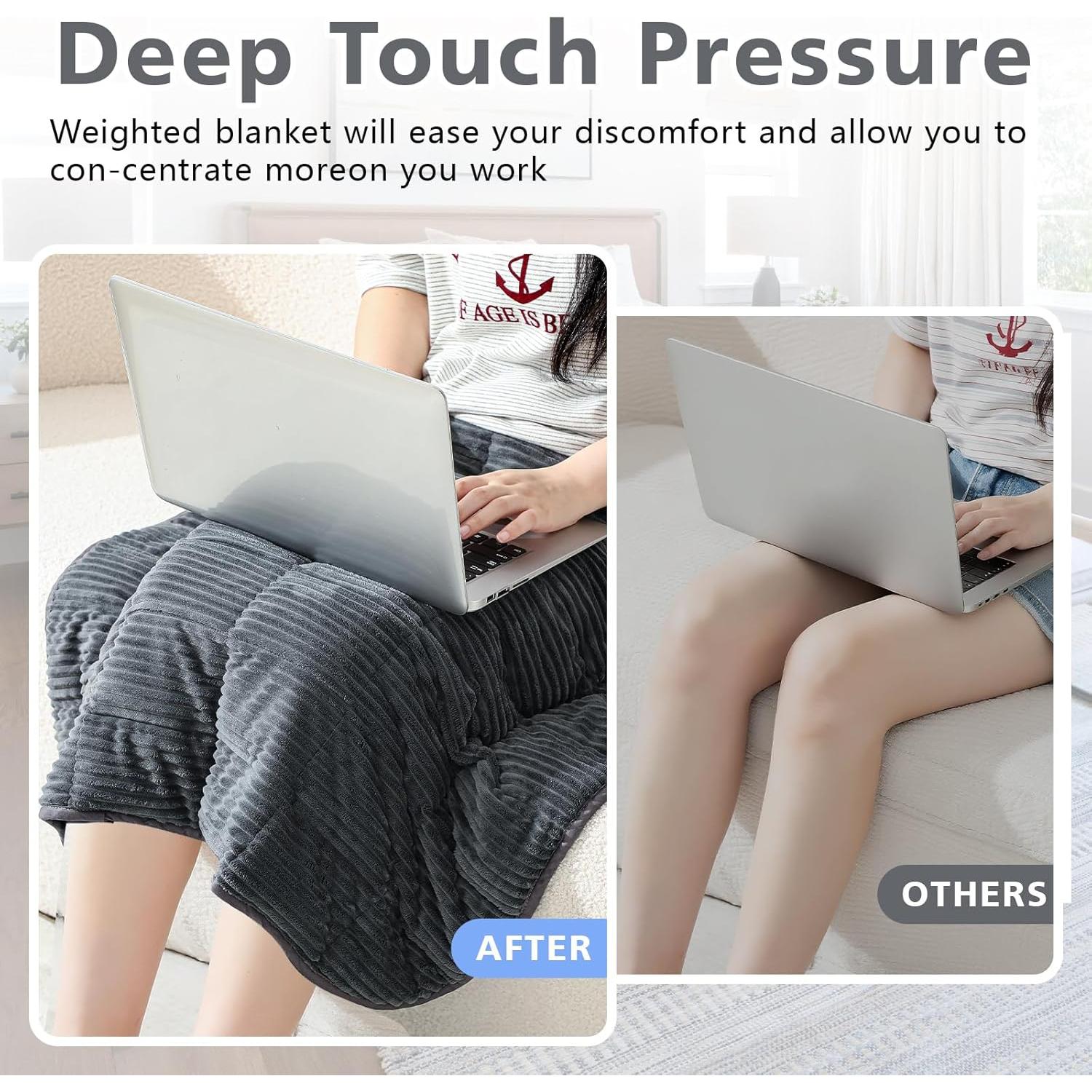 Manta de Rodilla con Peso HunnmingRe 3.39kg 61x74cm Gris