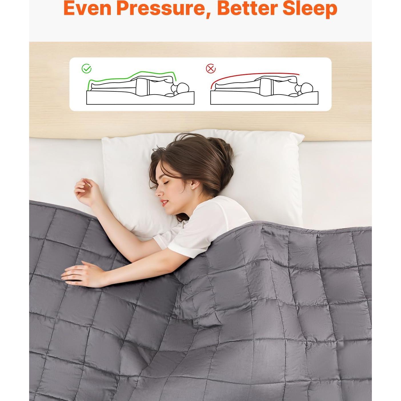 Manta pesada VEVOR 203 x 221 cm 11.34 kg Algodón Gris