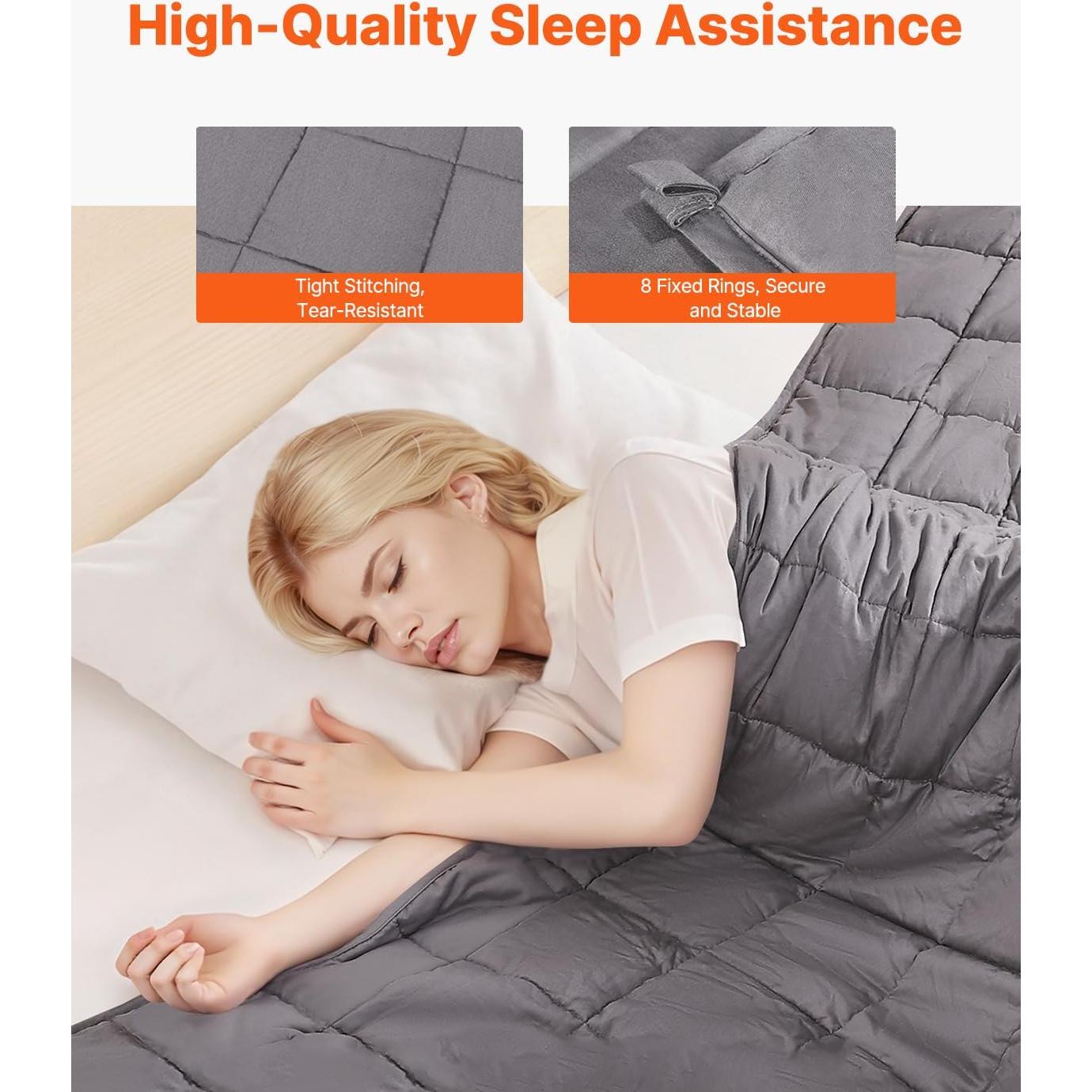 Manta pesada VEVOR 203 x 221 cm 11.34 kg Algodón Gris