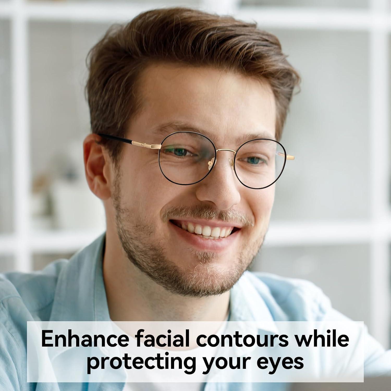 Gafas de bloqueo de luz azul Dollger redondas con marco metal