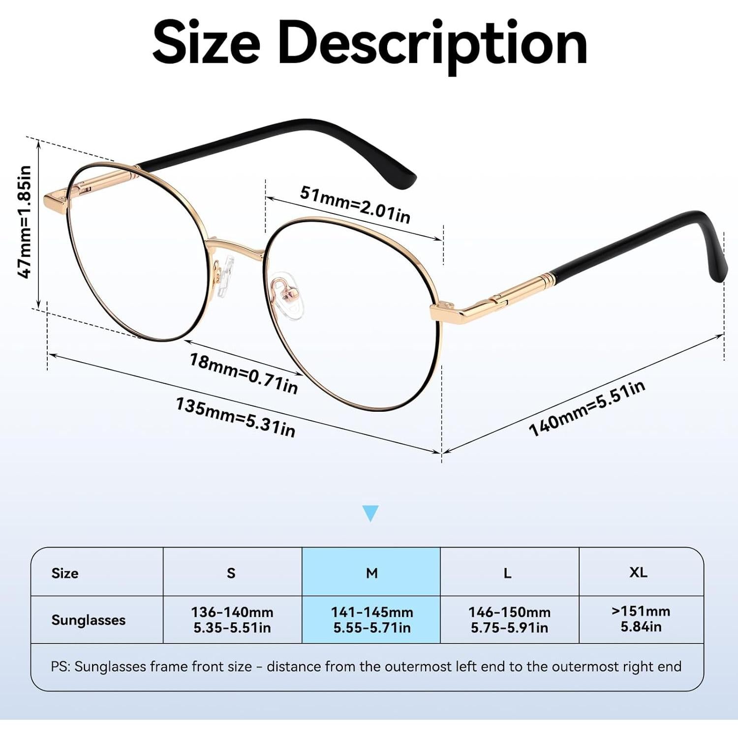 Gafas de bloqueo de luz azul Dollger redondas con marco metal