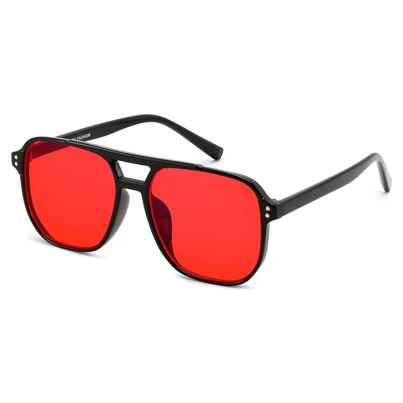 Gafas de Luz Azul FEISEDY G2835 para Dormir y Jugar - Lentes Rojas