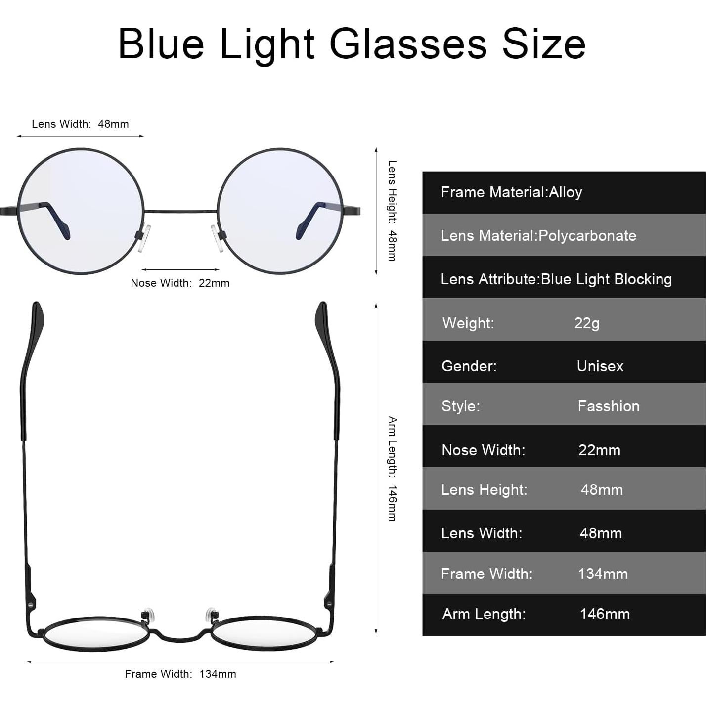 Gafas Unisex Retro Anti-Fatiga Visual con Bloqueo Luz Azul