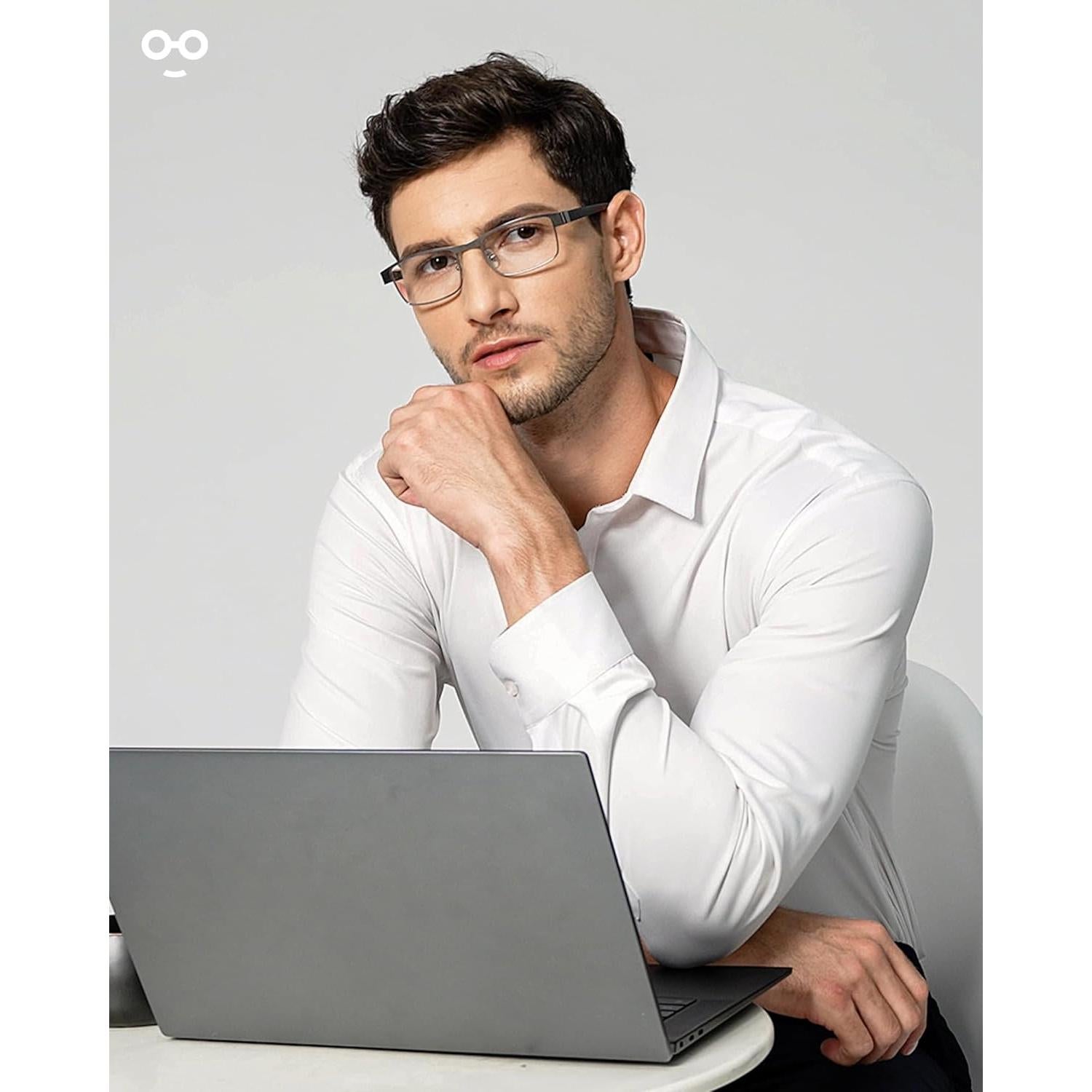 5 Gafas de Lectura Metálicas 2.5x Bloqueo Luz Azul Unisex