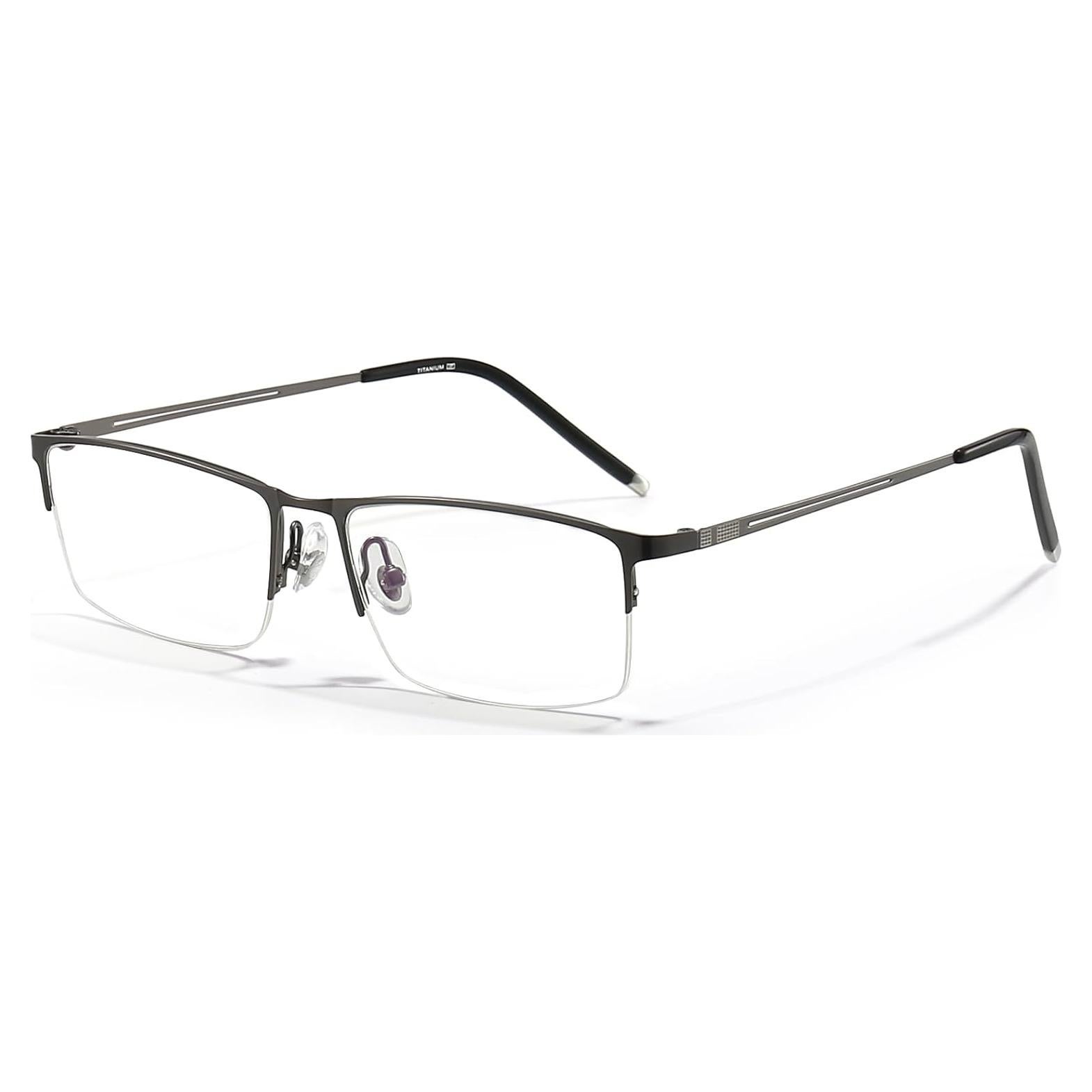 Gafas ANRRI para Hombres, Semi Sin Montura, Anti Luz Azul