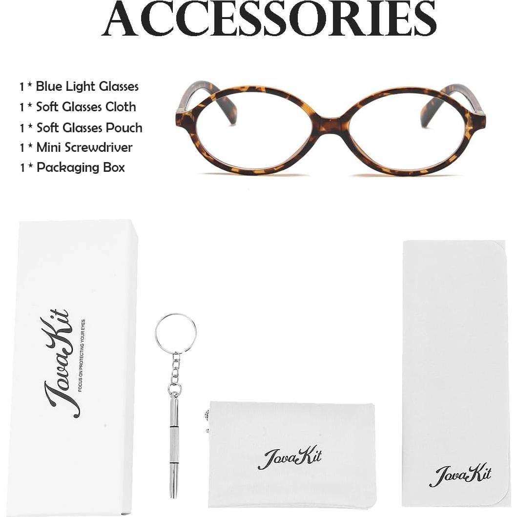 Gafas Retro Ovaladas JOVAKIT Bloqueo Luz Azul Unisex