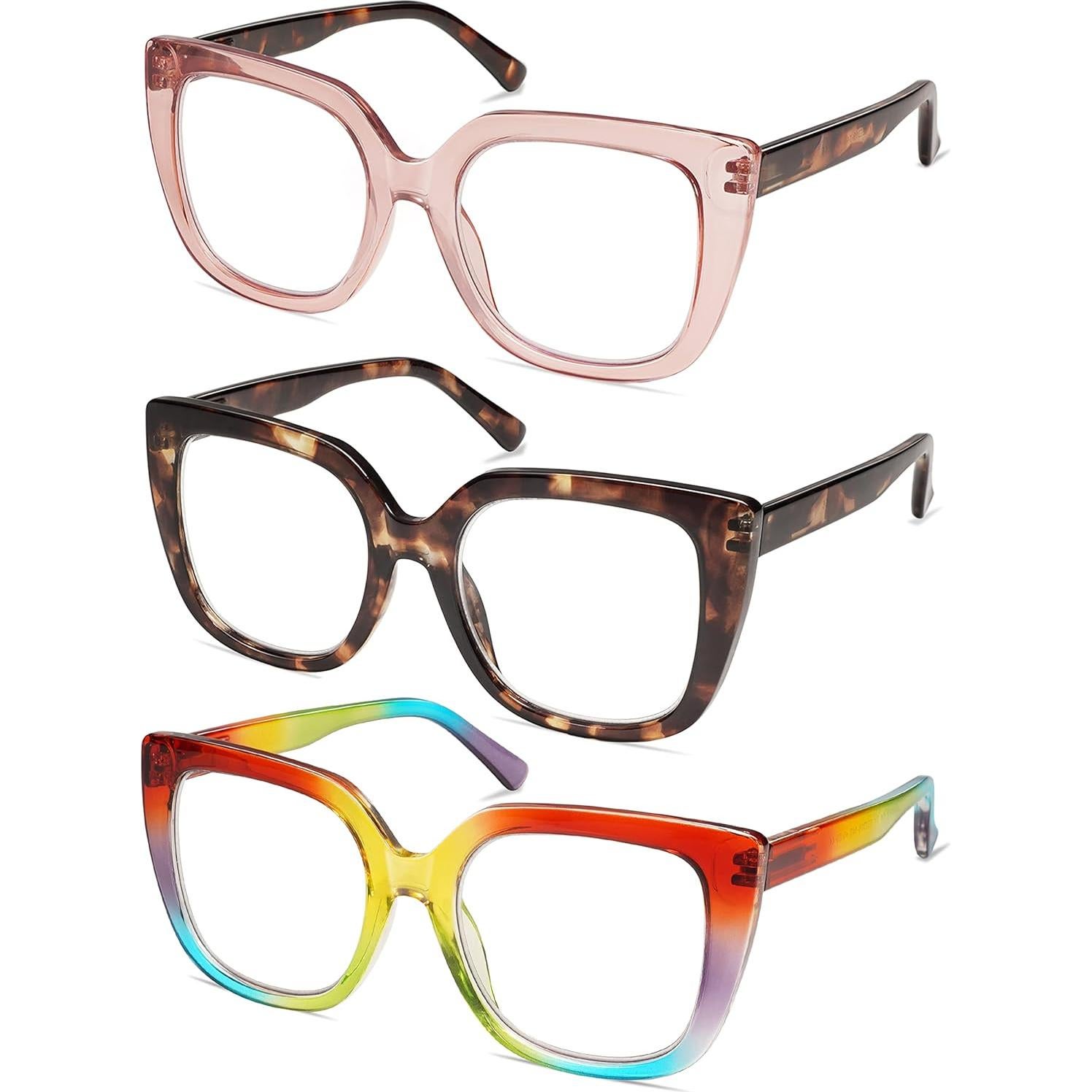 Paquete de 3 Gafas de Lectura Retro con Bloqueo Luz Azul AM6072