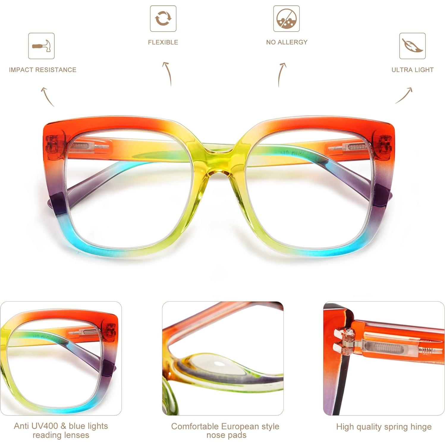 Paquete de 3 Gafas de Lectura Retro con Bloqueo Luz Azul AM6072