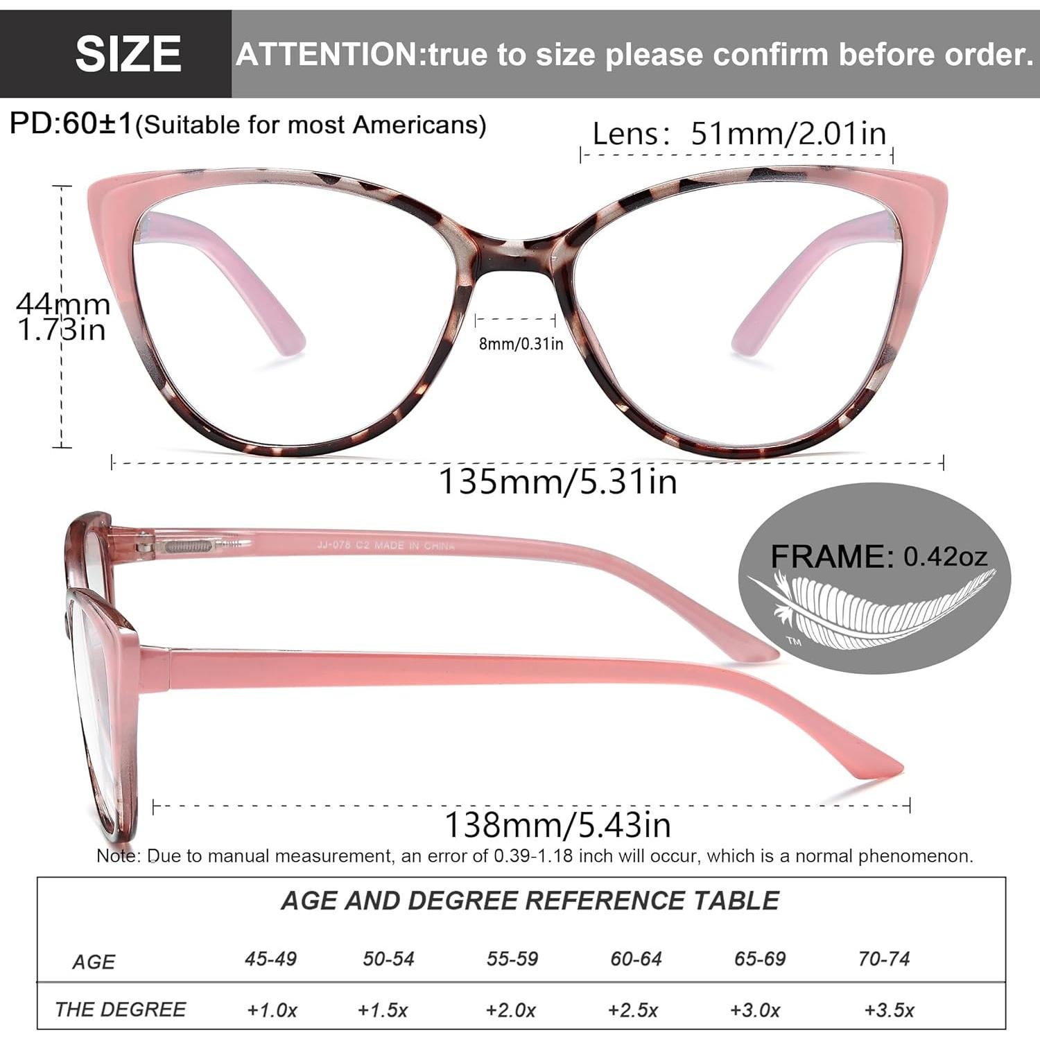 Gafas de Lectura EYEURL Ojos de Gato 5 Paquete 1.5x Antirreflejo