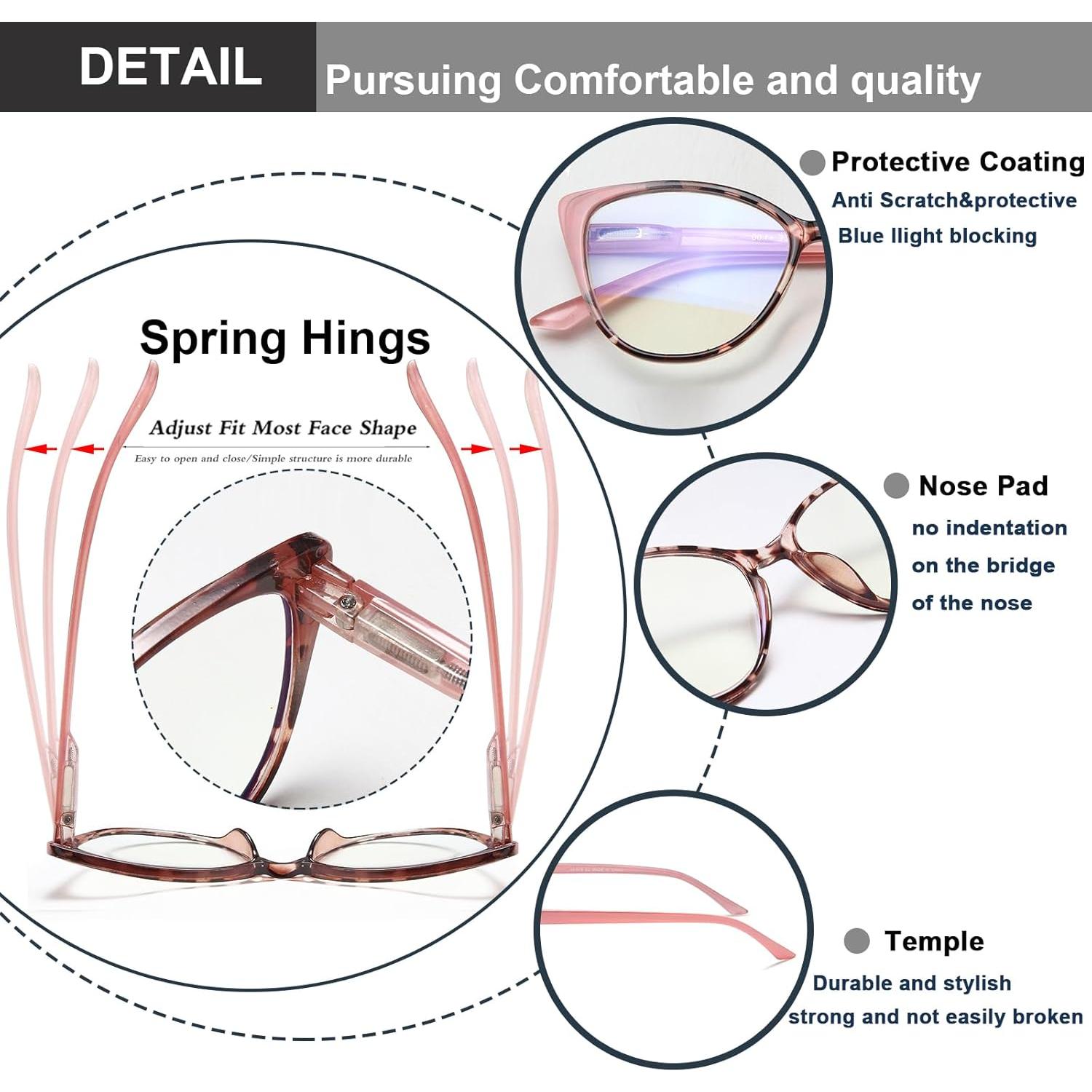 Gafas de Lectura EYEURL Ojos de Gato 5 Paquete 1.5x Antirreflejo