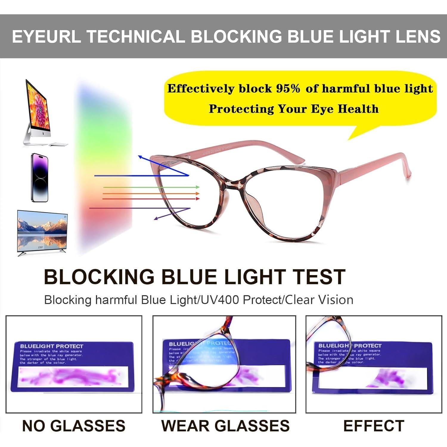 Gafas de Lectura EYEURL Ojos de Gato 5 Paquete 1.5x Antirreflejo