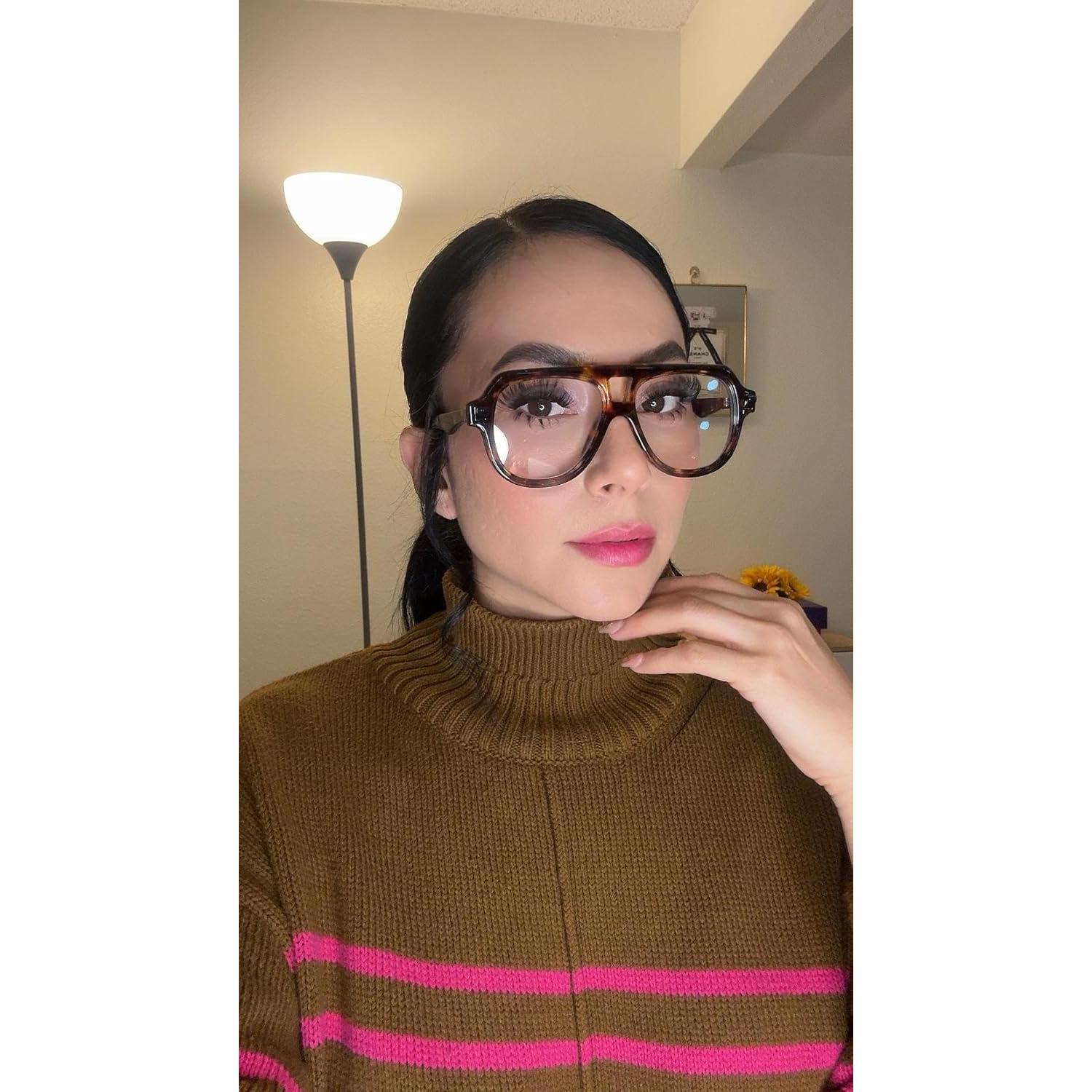 Gafas de Marco Aviador FEISEDY Anti-Luz Azul Unisex 50mm