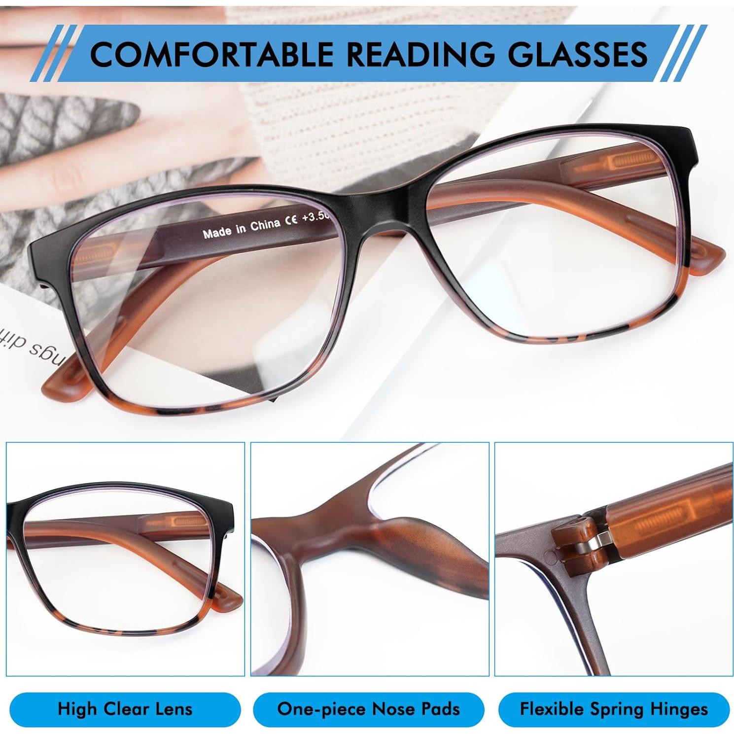 Paquete de 5 Gafas de Lectura Anti Luz Azul MOZVND 1.25x