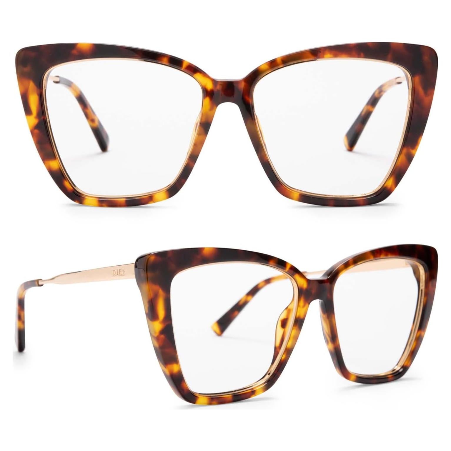 Gafas de Sol DIFF Becky IV Tortuga Ámbar con Bloqueo Luz Azul