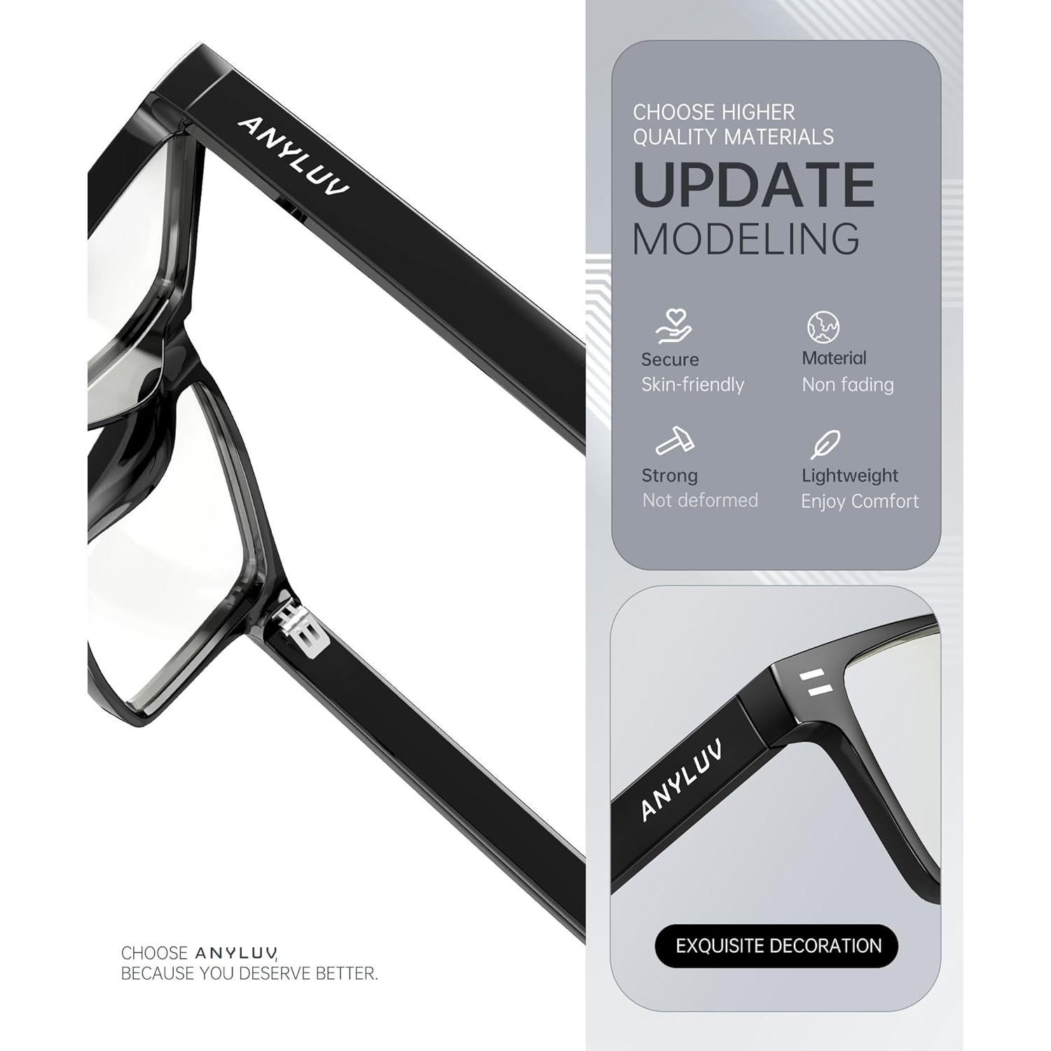 Gafas de Bloqueo de Luz Azul ANYLUV AN217-EP para Hombres y Mujeres