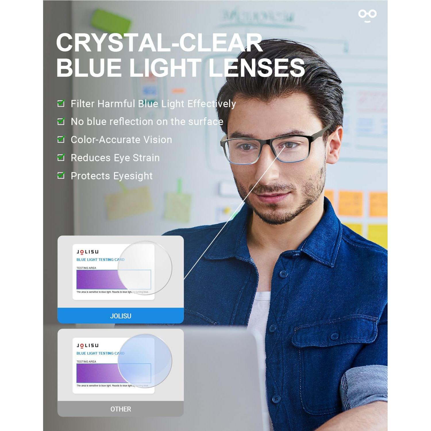 Paquete de 4 Gafas de Lectura JOLISU con Bloqueo Luz Azul 1.25x