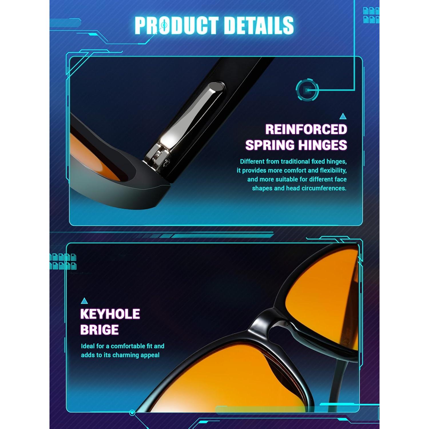 Gafas de Bloqueo de Luz Azul TIJN Redondas Vintage para Hombres y Mujeres