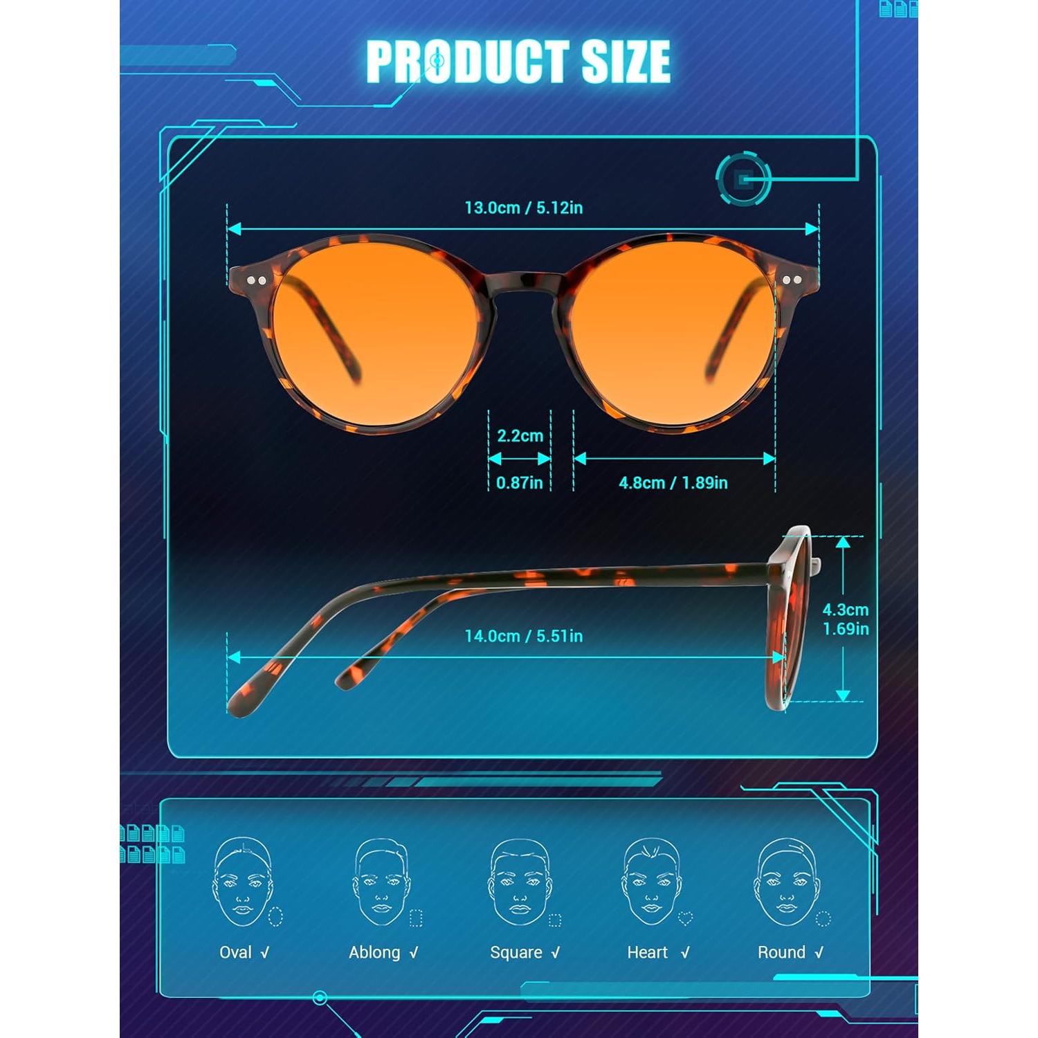 Gafas de Bloqueo de Luz Azul TIJN Redondas Vintage para Hombres y Mujeres