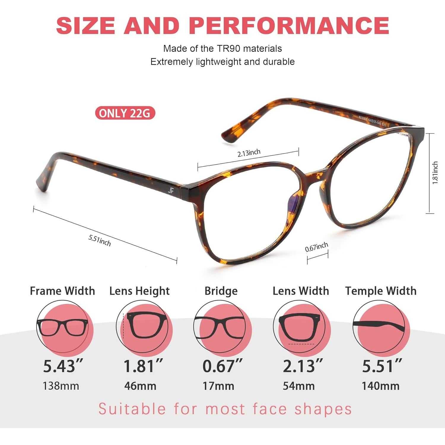 Gafas de Bloqueo de Luz Azul JFXQDR RF6208 Anti Fatiga Ocular