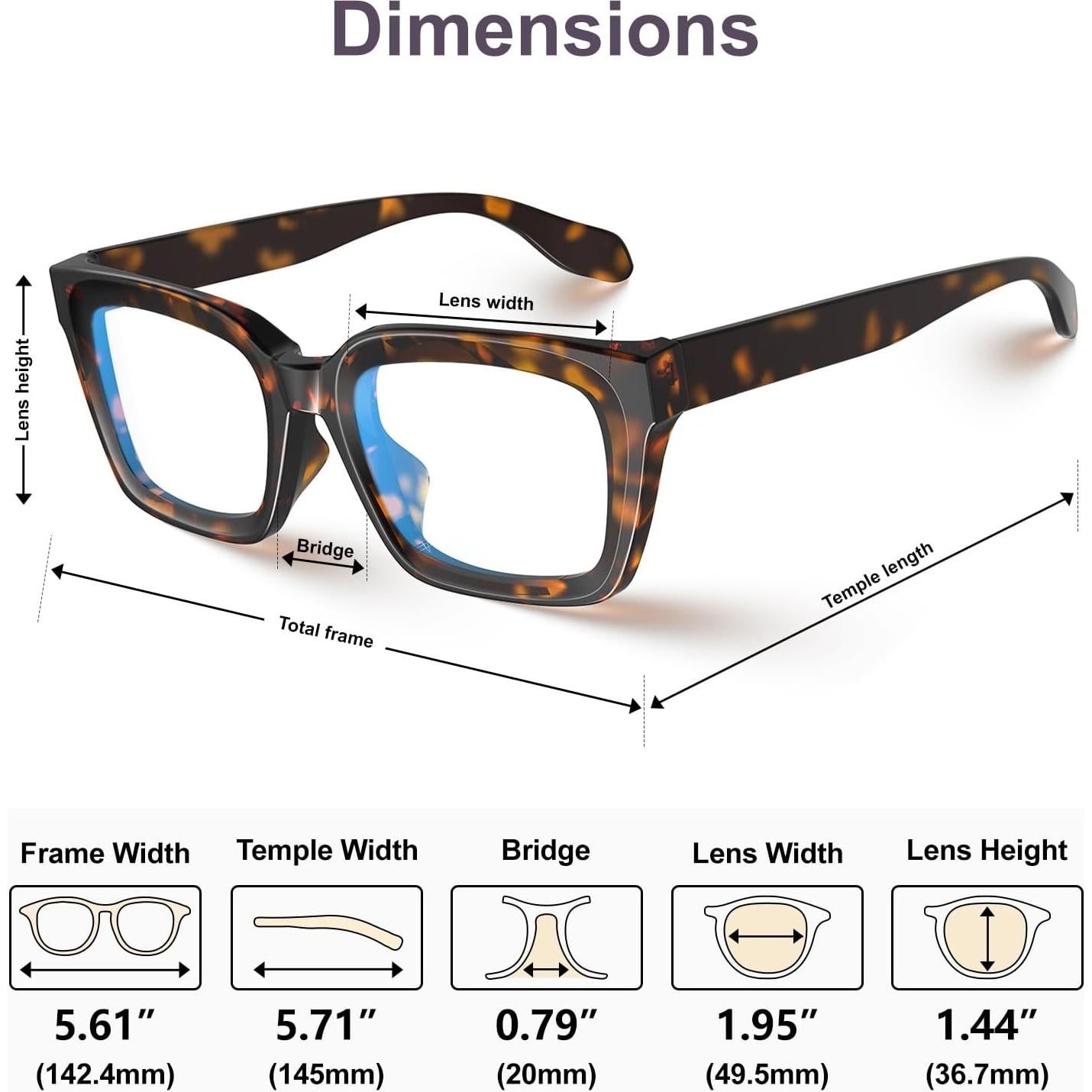 Gafas Bloqueo Luz Azul VISOONE Chunky Square Antirreflejo